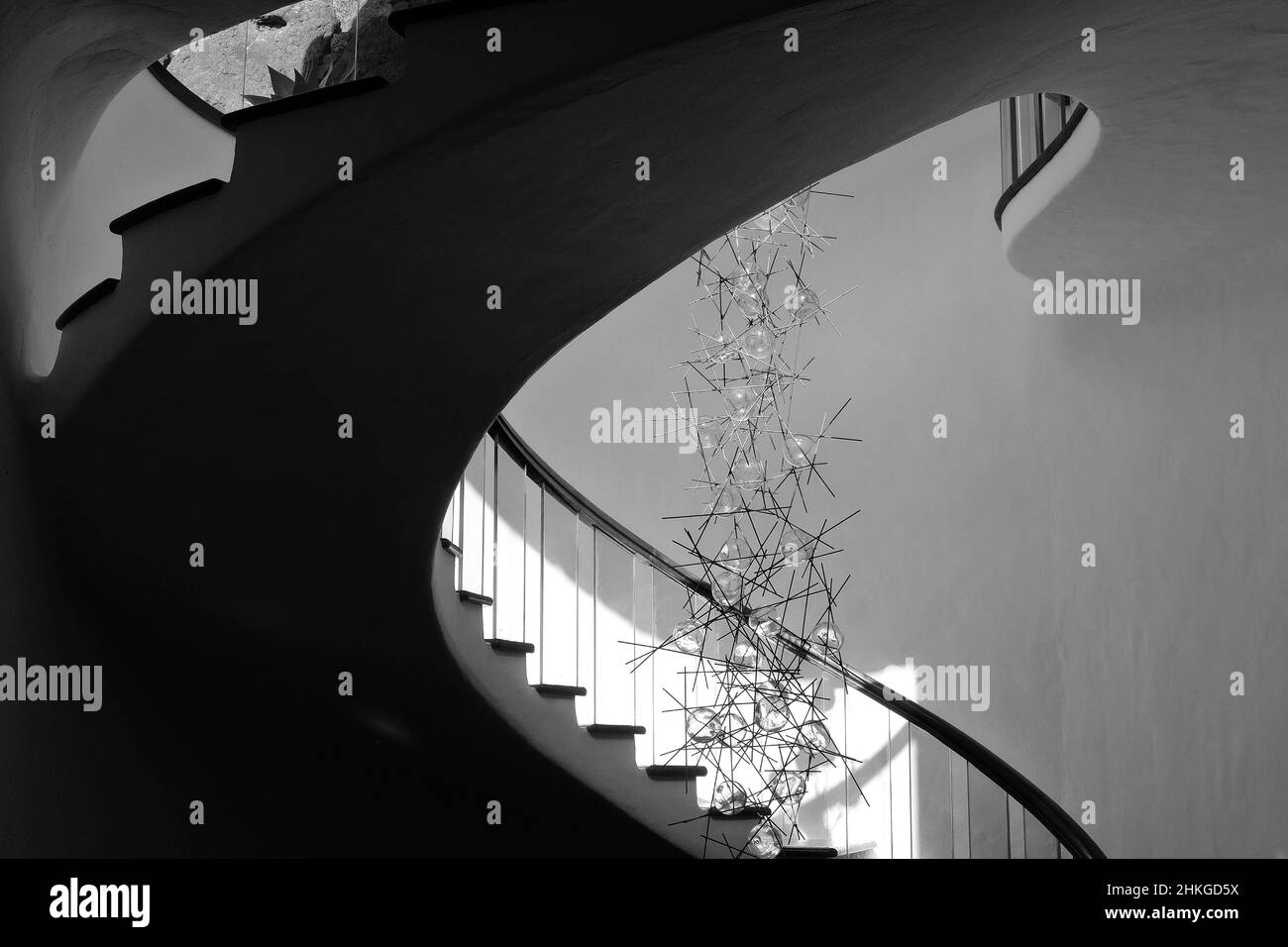 Treppe im Café des Jardin de Cactus, entworfen von Cesar Manrique Stockfoto