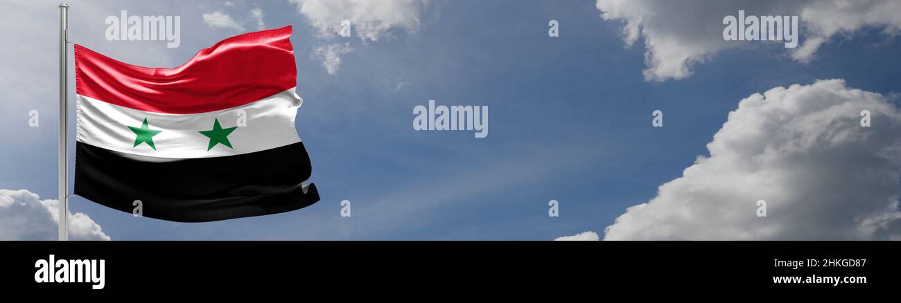 Flagge Syriens Flagge der vereinigten arabischen republik Stockfoto