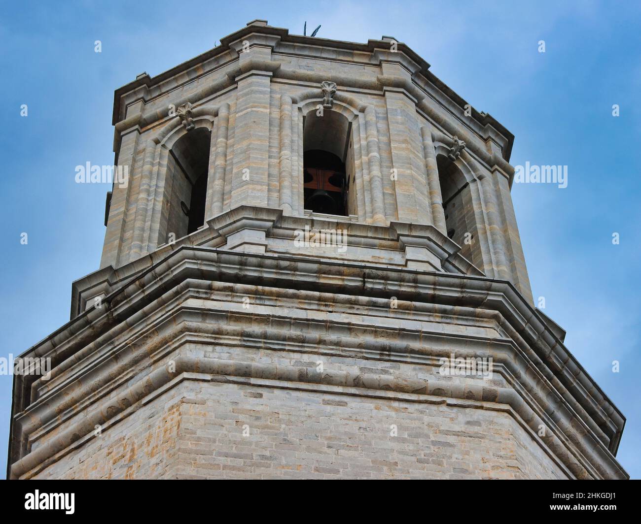 Einige Details der schönen katalanisch-gotischen Kathedrale, von Girona, Spanien, Costa Brava Stockfoto