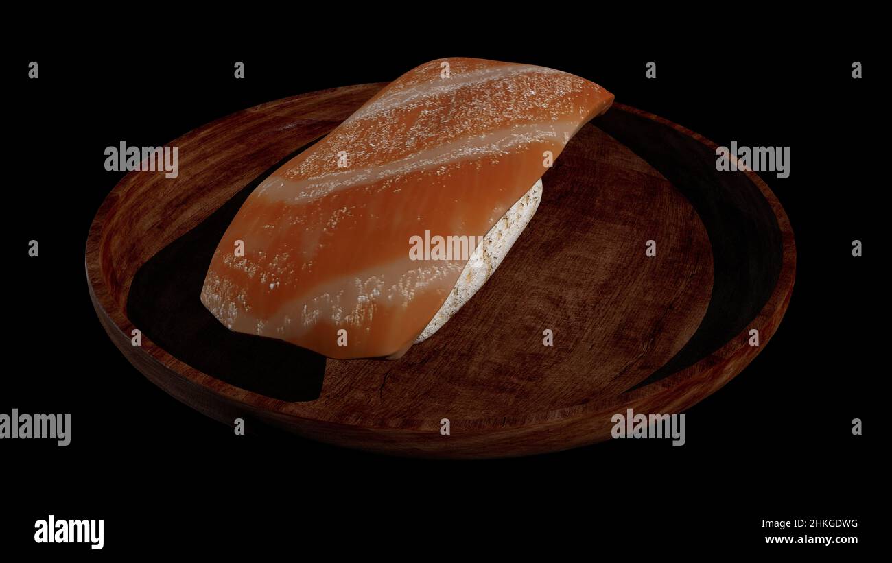 3D Rendering von japanischem Sushi auf dem Tisch Stockfoto