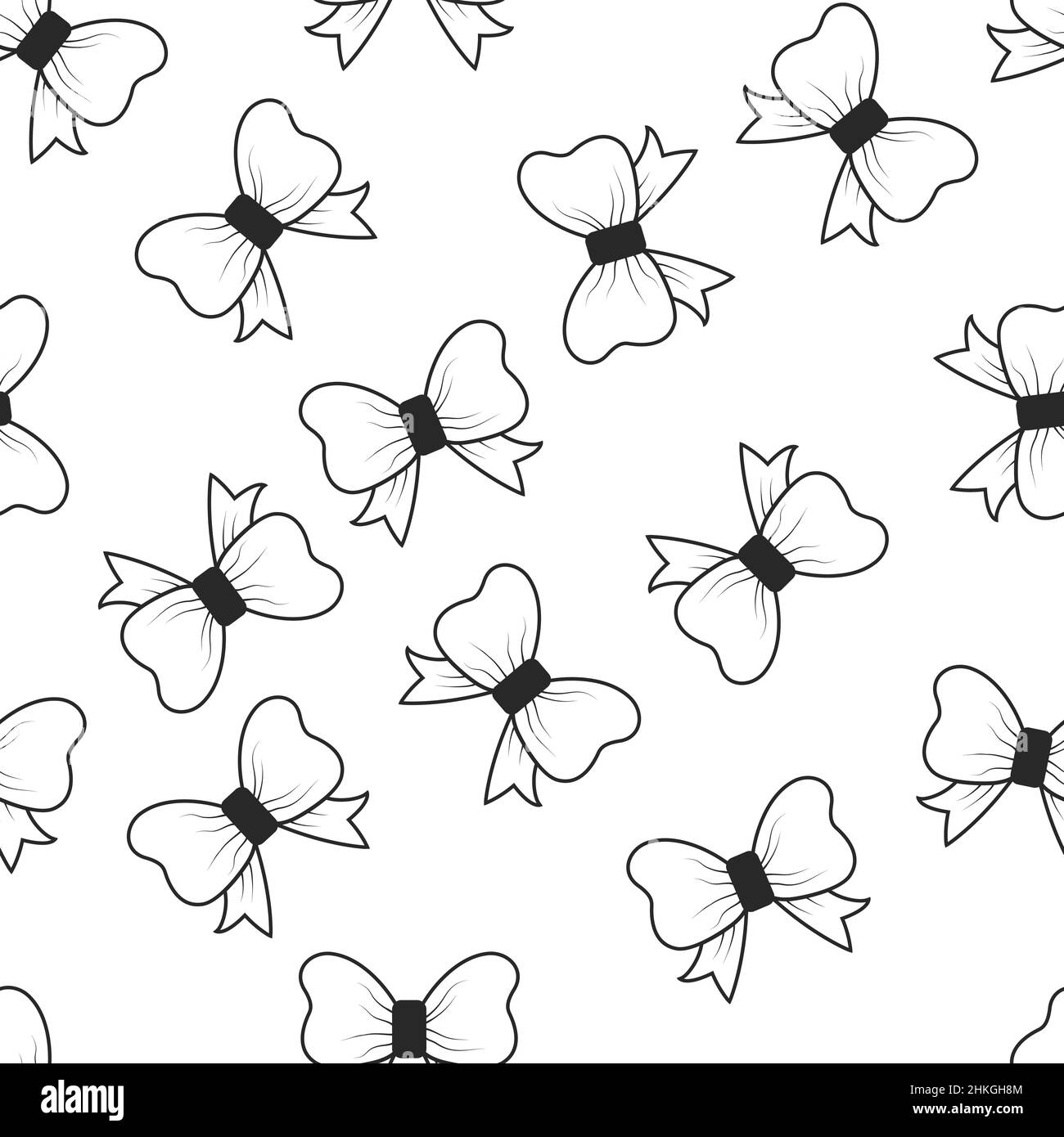 Nahtloser Hintergrund mit Schleifen. Vektorgrafik. Monochromes Muster Stock Vektor