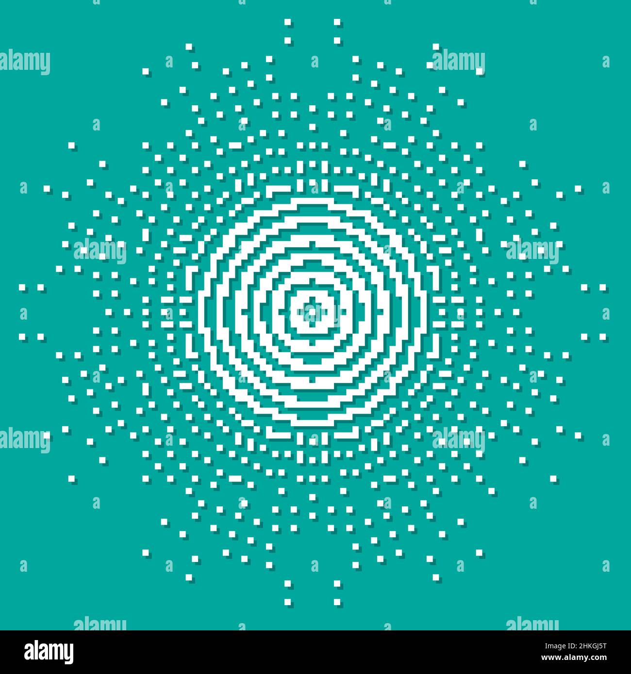 Pixel Art Hintergrund. Vector Illustration. Abstrakte Muster mit quadratischen Pixeln. Mosaik Hintergrund Stock Vektor