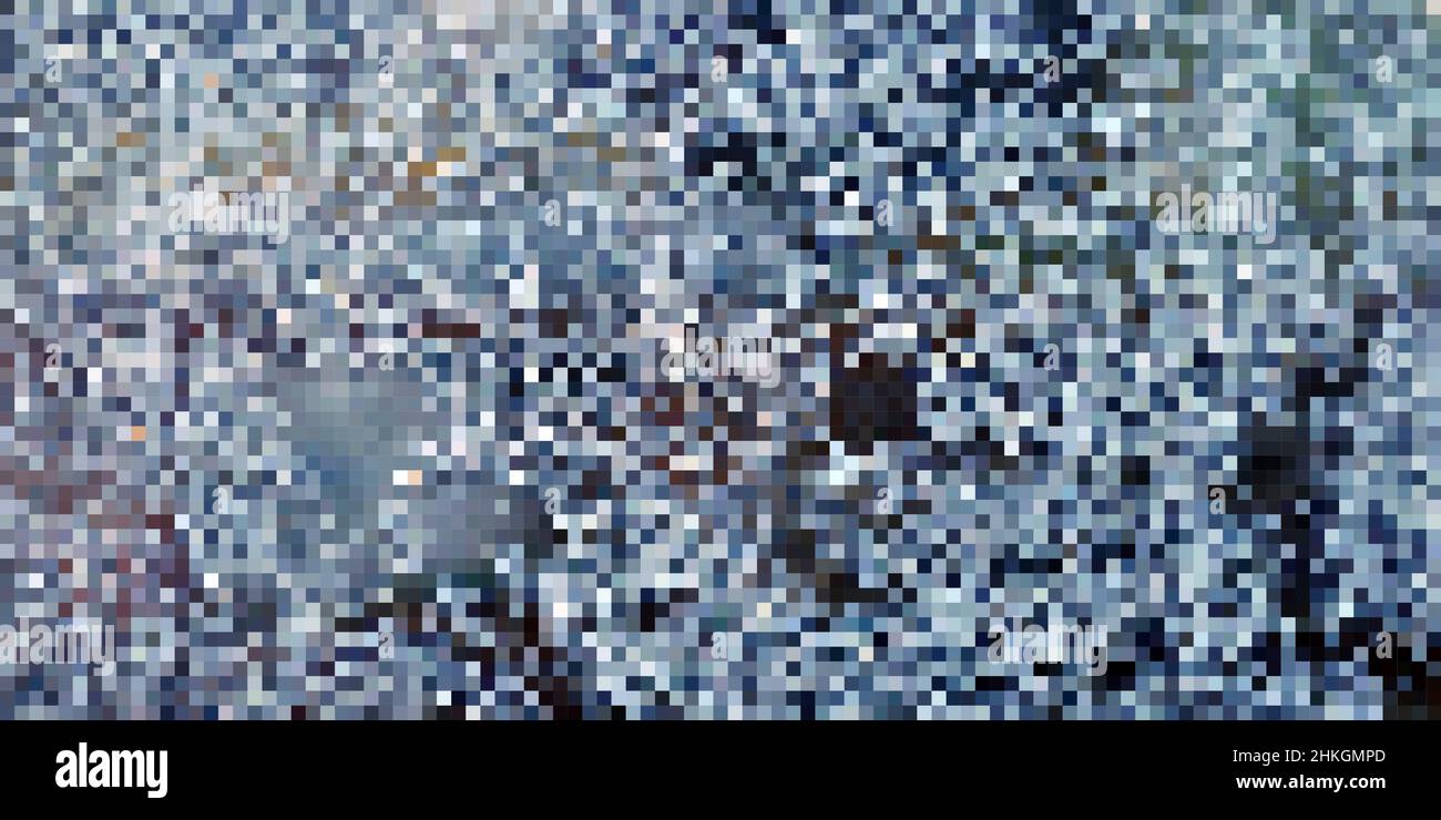 Pixel Art Hintergrund. Vector Illustration. Abstrakte Muster mit quadratischen Pixeln. Mosaik Hintergrund Stock Vektor