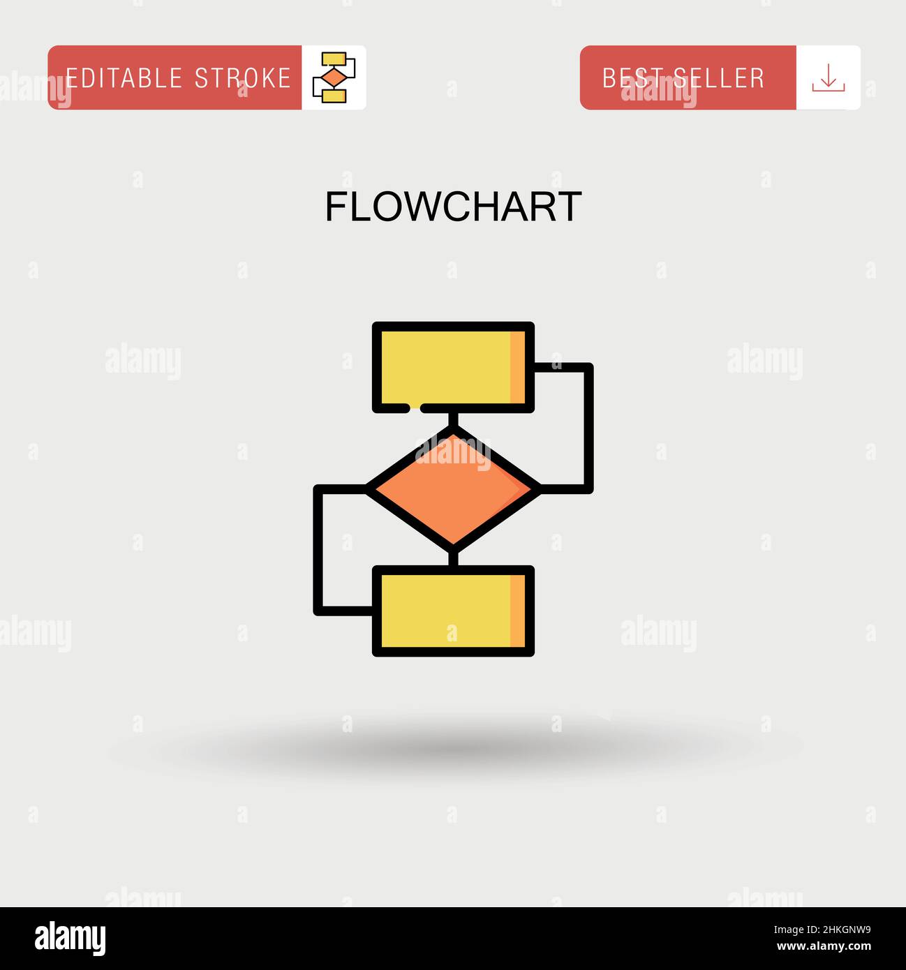 Flussdiagramm einfaches Vektorsymbol. Stock Vektor