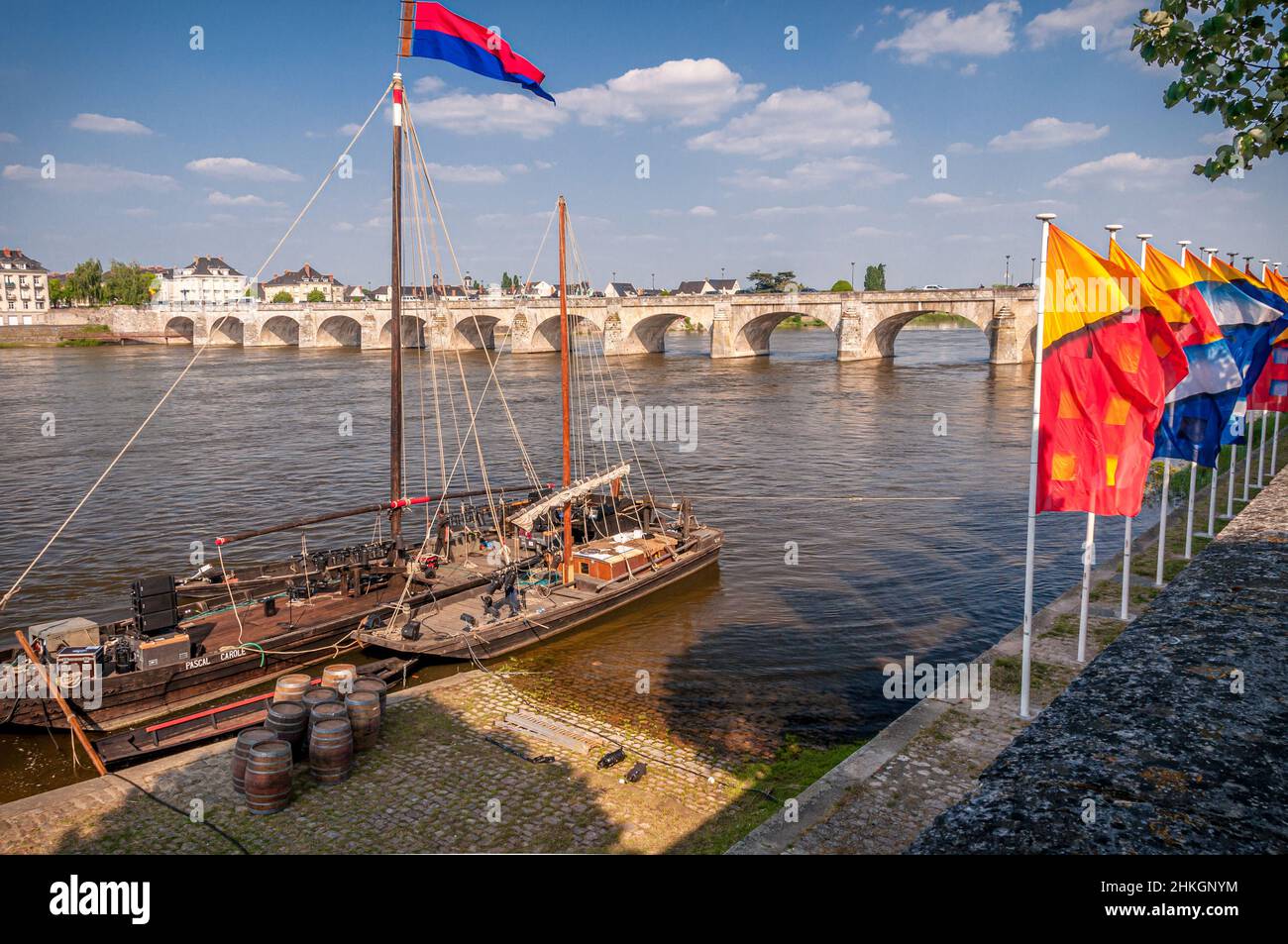 Brücke über die Loire, Saumur Stockfoto