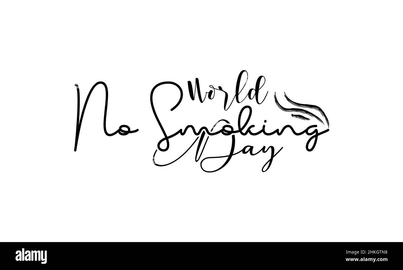 Kein Rauchen Tag. Pinsel Kalligraphie Stil Vektor-Vorlage Design für Banner, Karte, Poster, Hintergrund. Stock Vektor