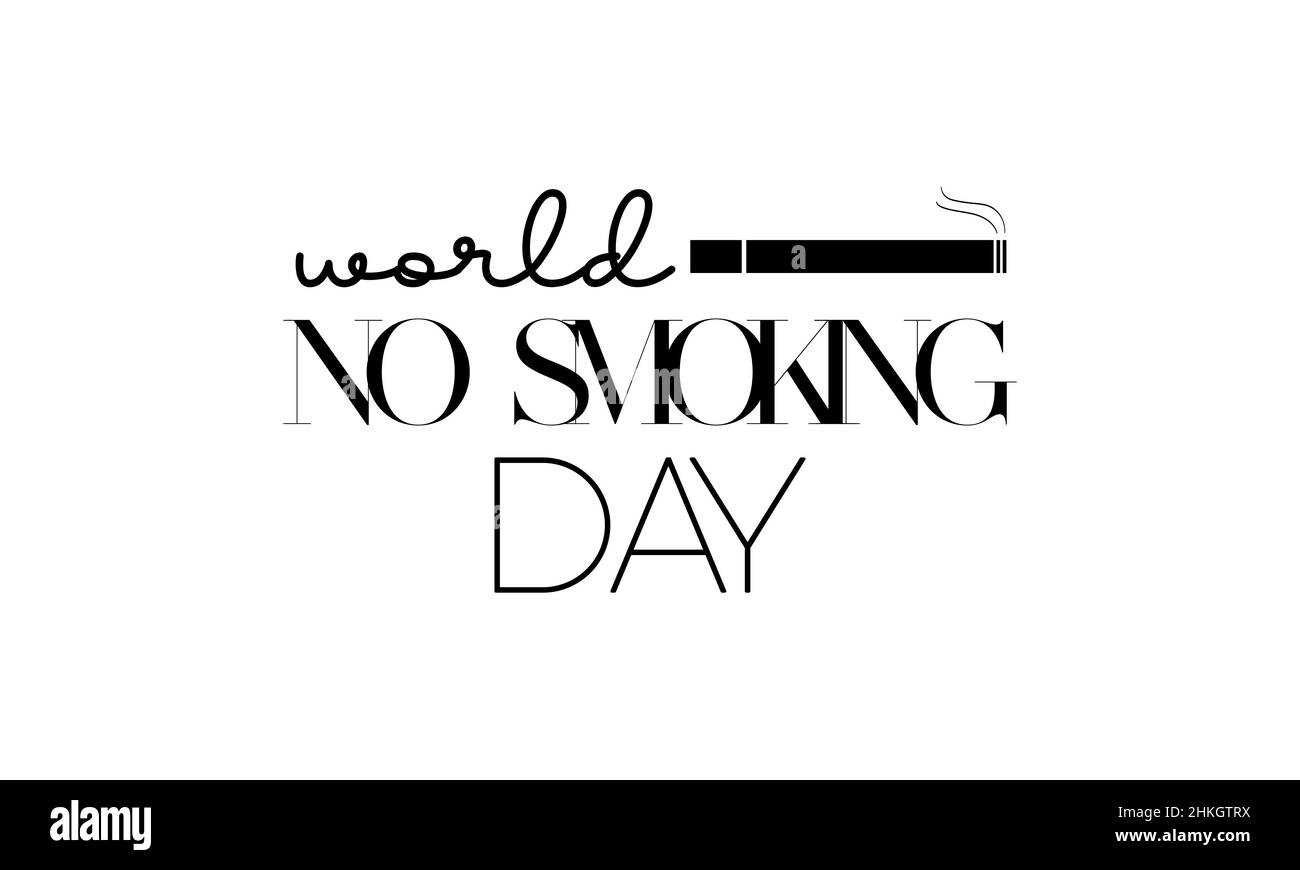 Kein Rauchen Tag. Pinsel Kalligraphie Stil Vektor-Vorlage Design für Banner, Karte, Poster, Hintergrund. Stock Vektor