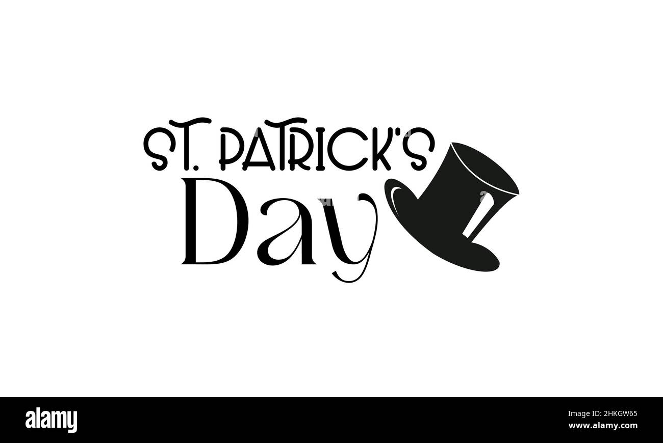 St. Patrick's Day. Pinsel Kalligraphie Stil Vektor-Vorlage Design für Banner, Karte, Poster, Hintergrund. Stock Vektor