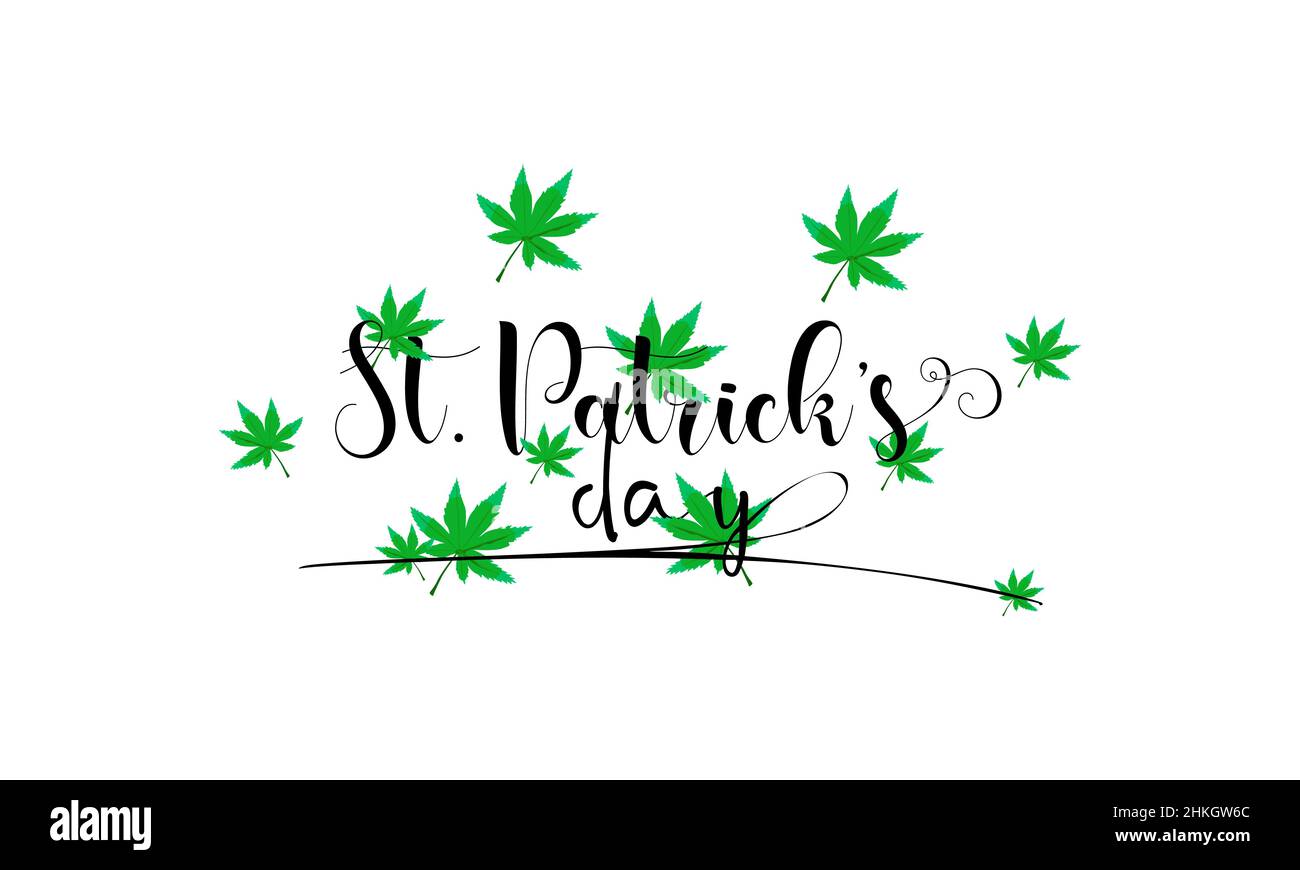 St. Patrick's Day. Pinsel Kalligraphie Stil Vektor-Vorlage Design für Banner, Karte, Poster, Hintergrund. Stock Vektor