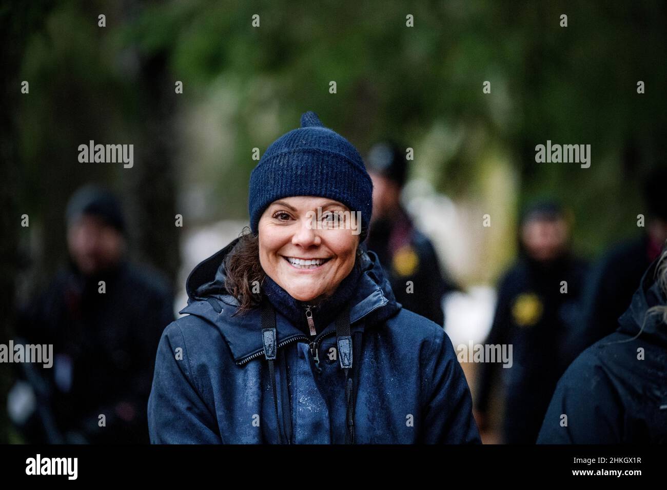 Kronprinzessin Victoria besucht am 04. Februar 2022 den Farnebofjarden National Park (schwedisch: Färnebofjärdens National Park) in Gavleborg County, Schweden. Foto: Ulf Palm / TT / Code 9110 Stockfoto