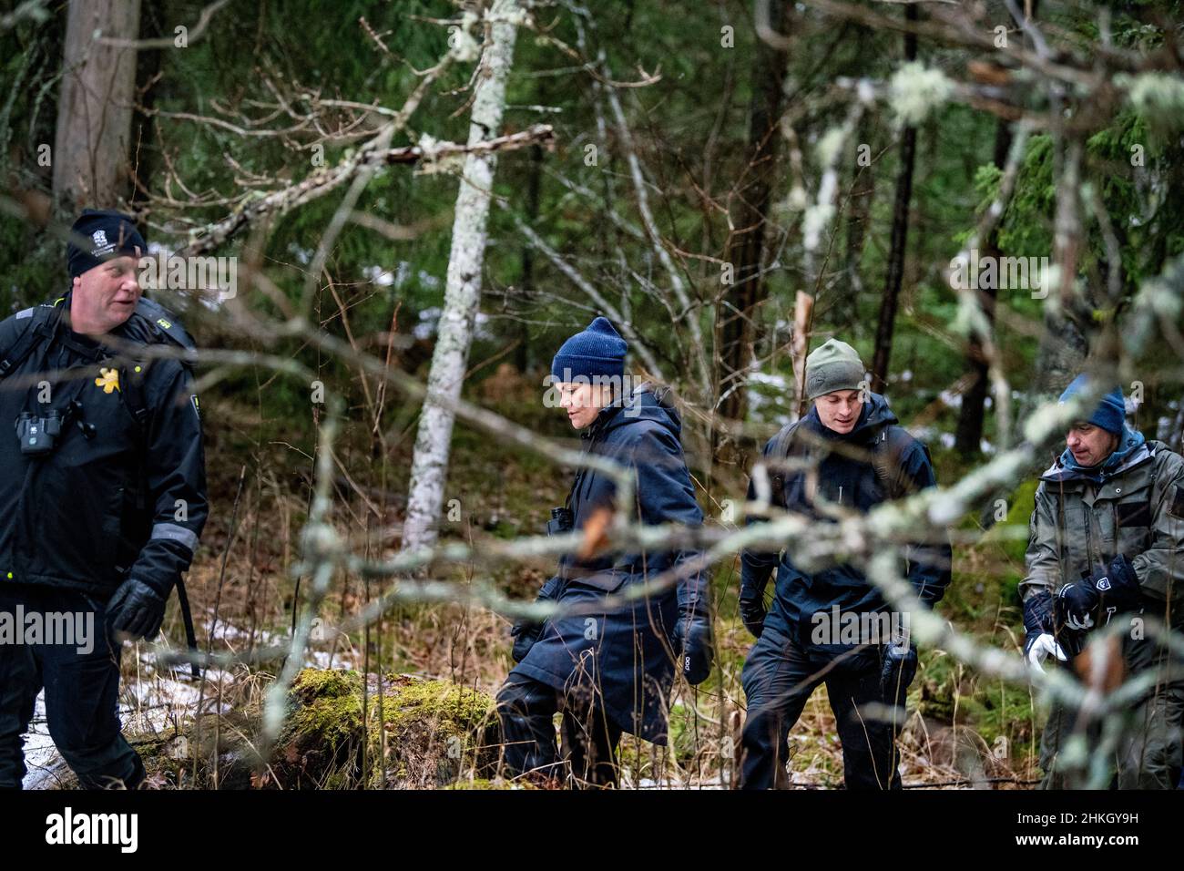 Kronprinzessin Victoria besucht am 04. Februar 2022 den Farnebofjarden National Park (schwedisch: Färnebofjärdens National Park) in Gavleborg County, Schweden. Foto: Ulf Palm / TT / Code 9110 Stockfoto