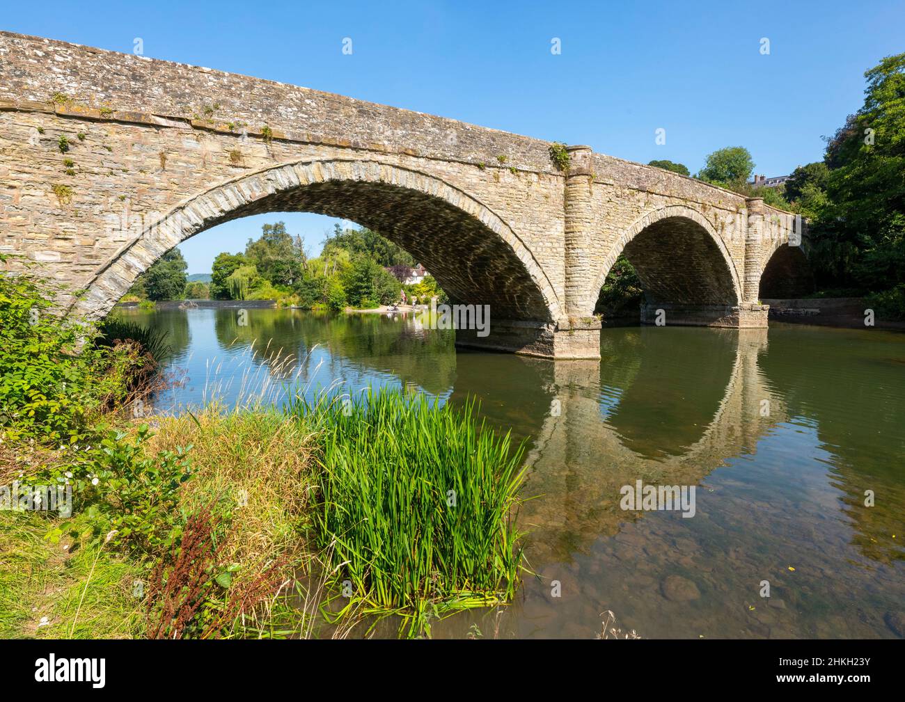 Dinham Bridge über den Fluss Teme in Ludlow, Shropshire. Stockfoto