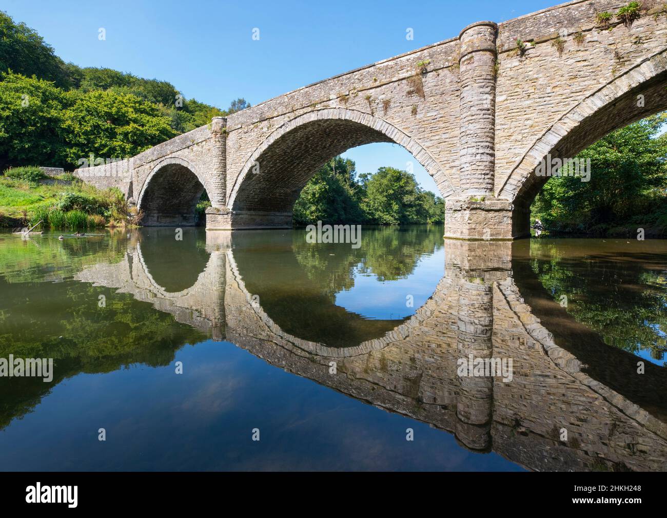 Dinham Bridge über den Fluss Teme in Ludlow, Shropshire. Stockfoto