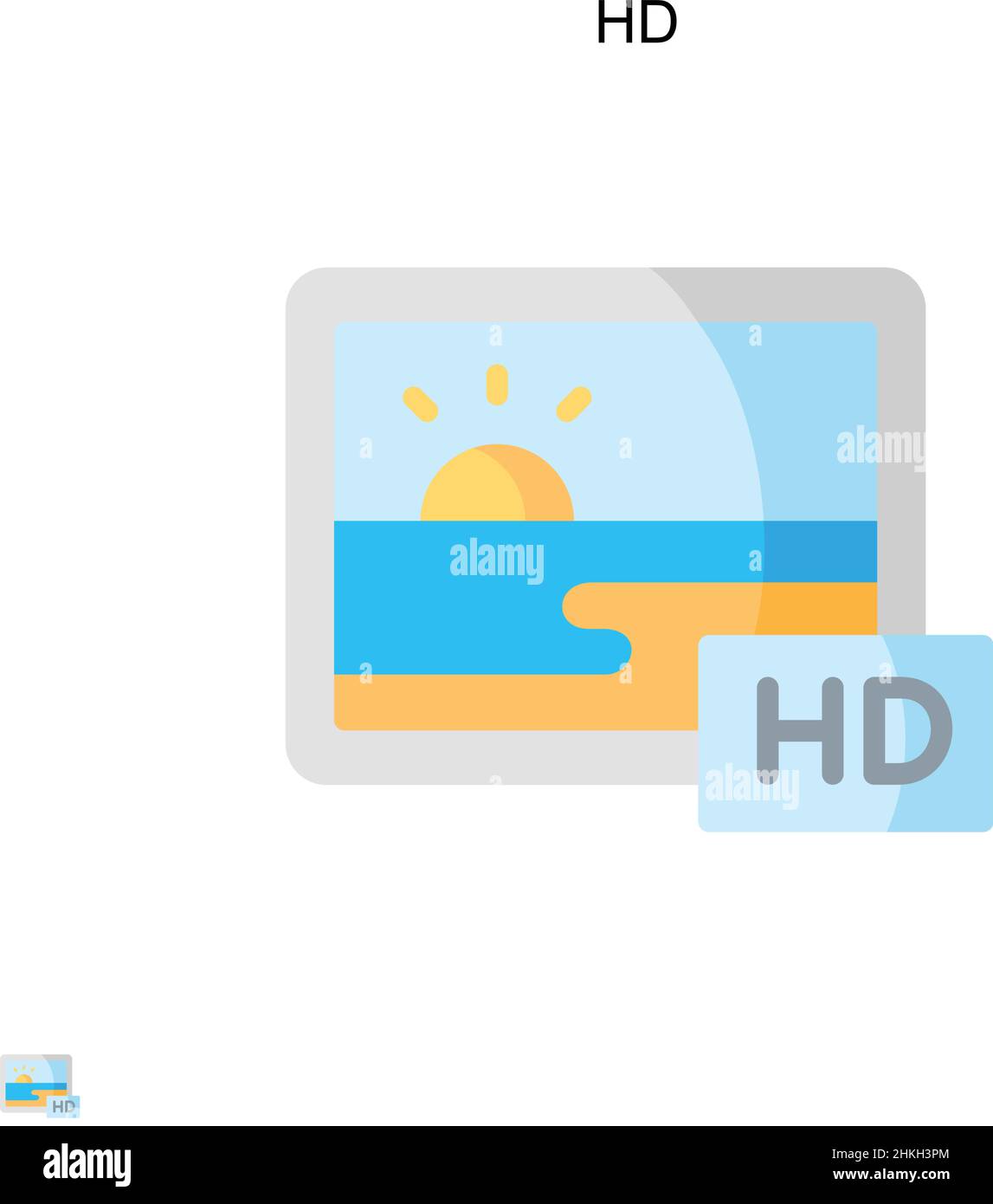 Einfaches HD-Vektorsymbol. Illustration Symbol Design-Vorlage für Web mobile UI-Element. Stock Vektor