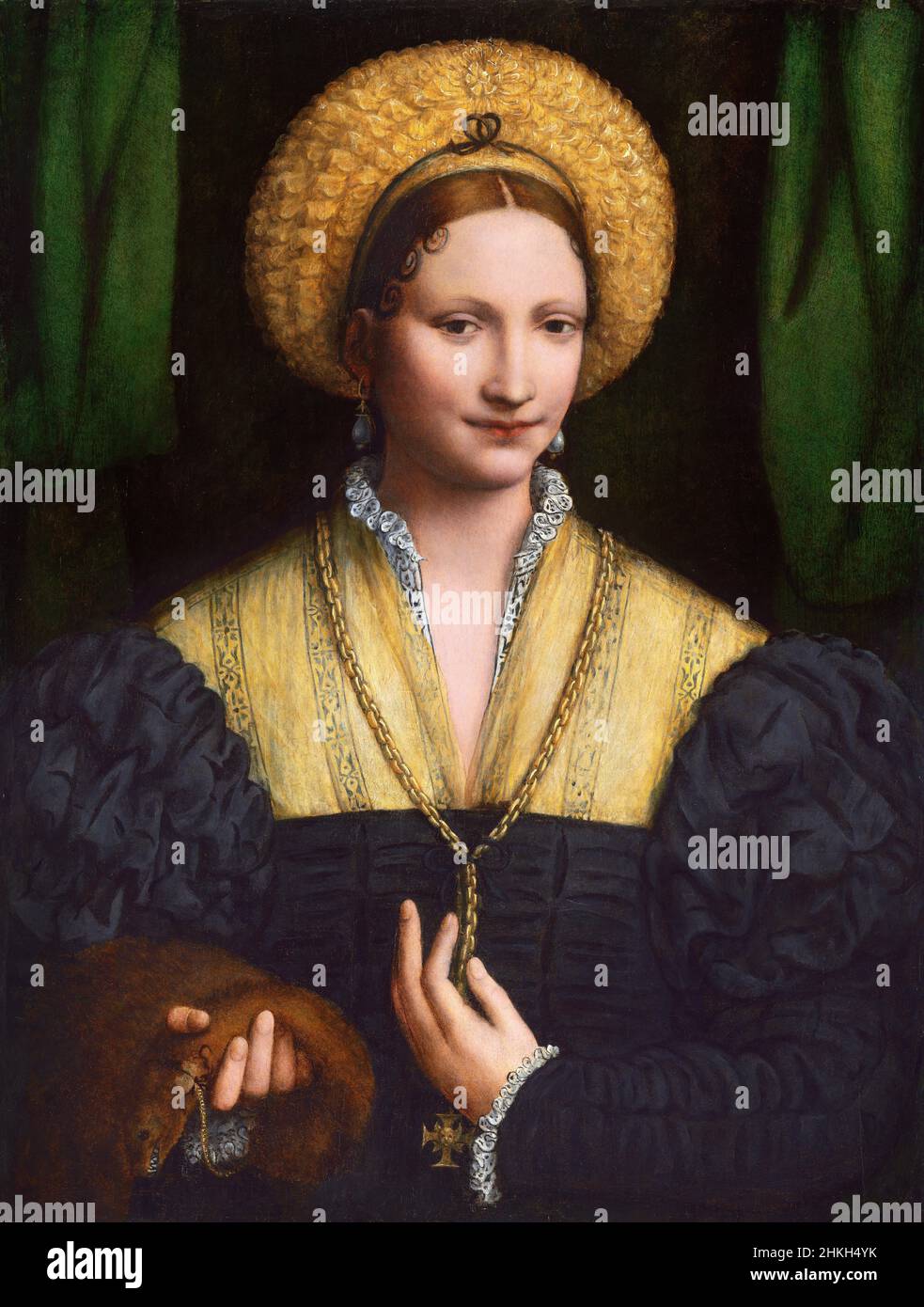 Porträt einer Dame von Bernardino Luini (1480/82-1532), Öl auf Tafel, c. 1520-25 Stockfoto