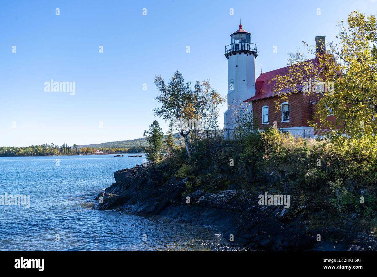 Eagle Harbor Lightstation und Leuchtturm auf der Keweenaw Peninsula Stockfoto