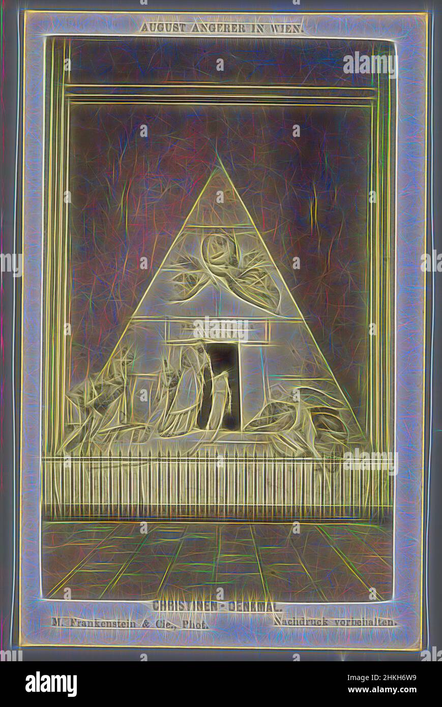 Inspiriert von dem Grab Maria Christina von Österreich in der Augustinerkirche, Wien, Christinen-Denkmal, M. Frankenstein & Co., Antonio Canova, Wien, 1868 - 1880, Papier, Albumenprint, Höhe 106 mm × Breite 67 mm, neu gestaltet von Artotop. Klassische Kunst neu erfunden mit einem modernen Twist. Design von warmen fröhlichen Leuchten der Helligkeit und Lichtstrahl Strahlkraft. Fotografie inspiriert von Surrealismus und Futurismus, umarmt dynamische Energie der modernen Technologie, Bewegung, Geschwindigkeit und Kultur zu revolutionieren Stockfoto