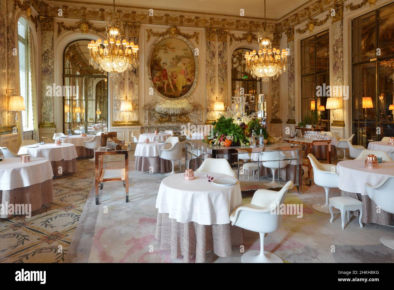 Frankreich. Paris 75001. Hotel The Meurice (5*). Das gastronomische Restaurant Alain Ducasse hat 2* im Michelin-Restaurant. Stockfoto