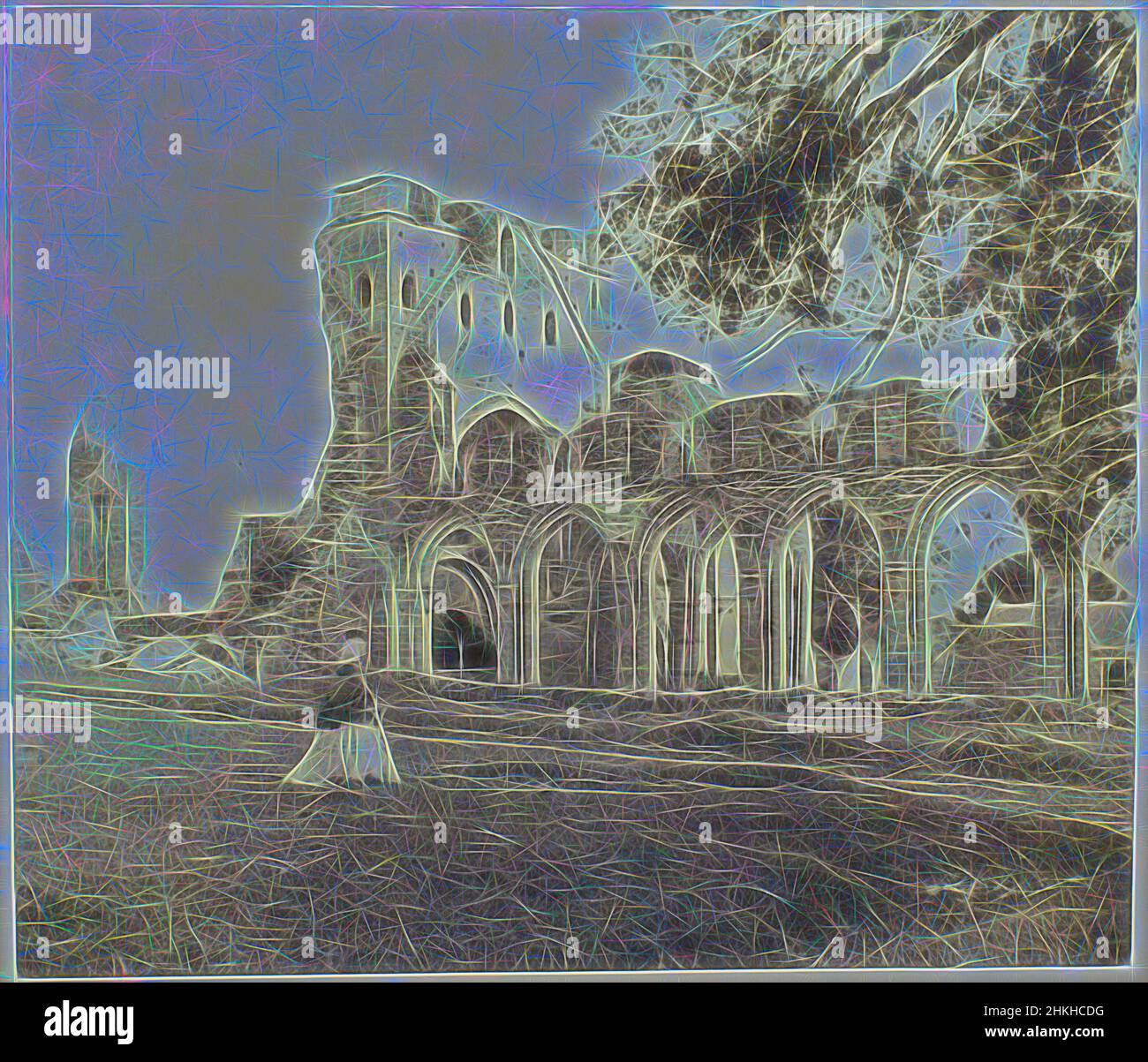 Inspiriert von der Aussicht auf Llanthony Priorat, Lanthony Abbey, Francis Bedford, Llanthony Priorat, c.. 1857 - in oder vor 1862, Papier, Albumendruck, Höhe 73 mm × Breite 86 mm, neu erfunden von Artotop. Klassische Kunst neu erfunden mit einem modernen Twist. Design von warmen fröhlichen Leuchten der Helligkeit und Lichtstrahl Strahlkraft. Fotografie inspiriert von Surrealismus und Futurismus, umarmt dynamische Energie der modernen Technologie, Bewegung, Geschwindigkeit und Kultur zu revolutionieren Stockfoto