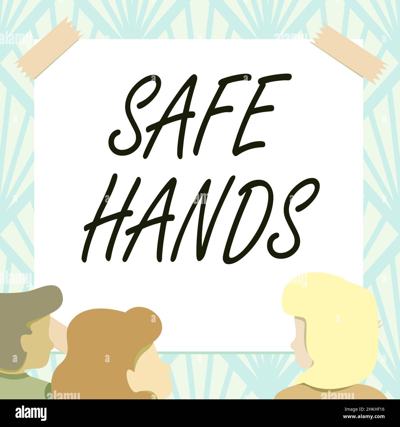 Handschrift Text Sichere Hände. Geschäftskonzept, das die Sterilität