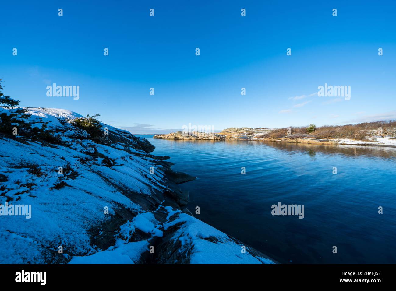 Die Greater Amund Island ist ein Naturschutzgebiet an der schwedischen Westküste Stockfoto