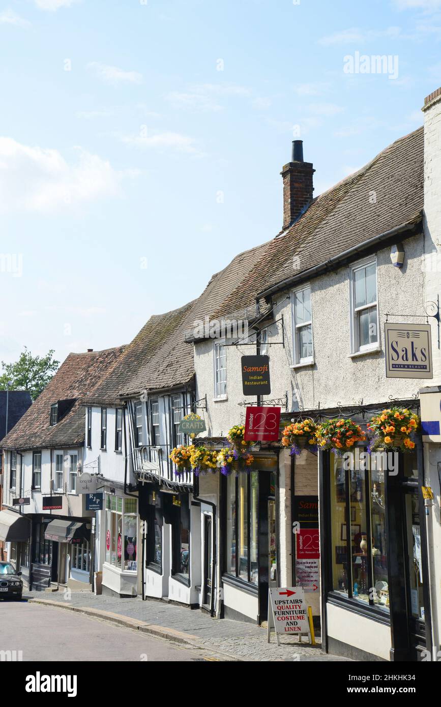 Historischen George Street, St. Albans, Hertfordshire, England, Vereinigtes Königreich Stockfoto