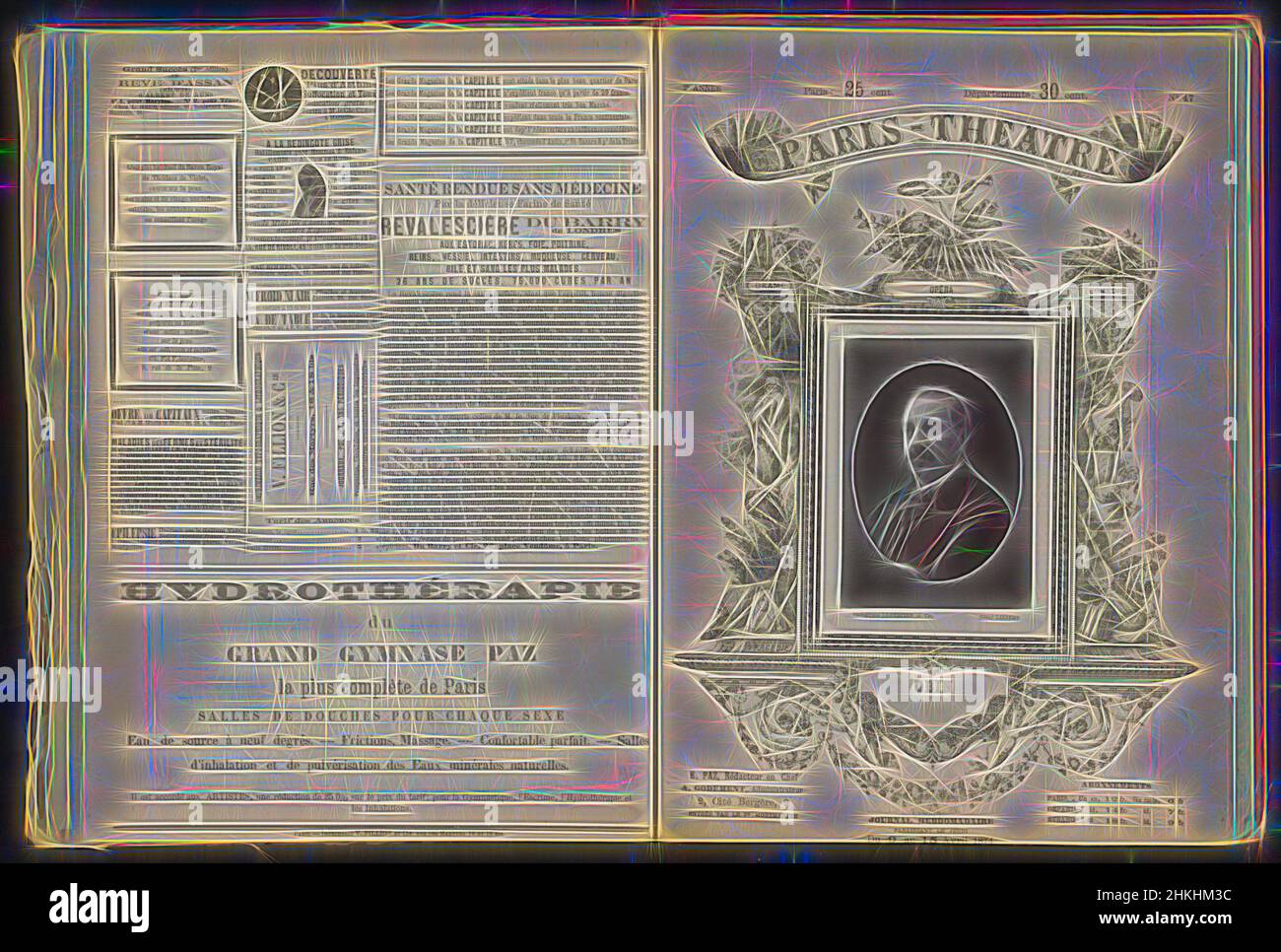 Inspiriert durch das Porträt von Louis-Henri Obin, Obin, Alphonse-Justin Liébert, Lemercier & Cie., Frankreich, c. 1869 - vor 9-Apr-1874, Papier, Höhe 124 mm × Breite 87 mm, neu erfunden von Artotop. Klassische Kunst neu erfunden mit einem modernen Twist. Design von warmen fröhlichen Leuchten der Helligkeit und Lichtstrahl Strahlkraft. Fotografie inspiriert von Surrealismus und Futurismus, umarmt dynamische Energie der modernen Technologie, Bewegung, Geschwindigkeit und Kultur zu revolutionieren Stockfoto