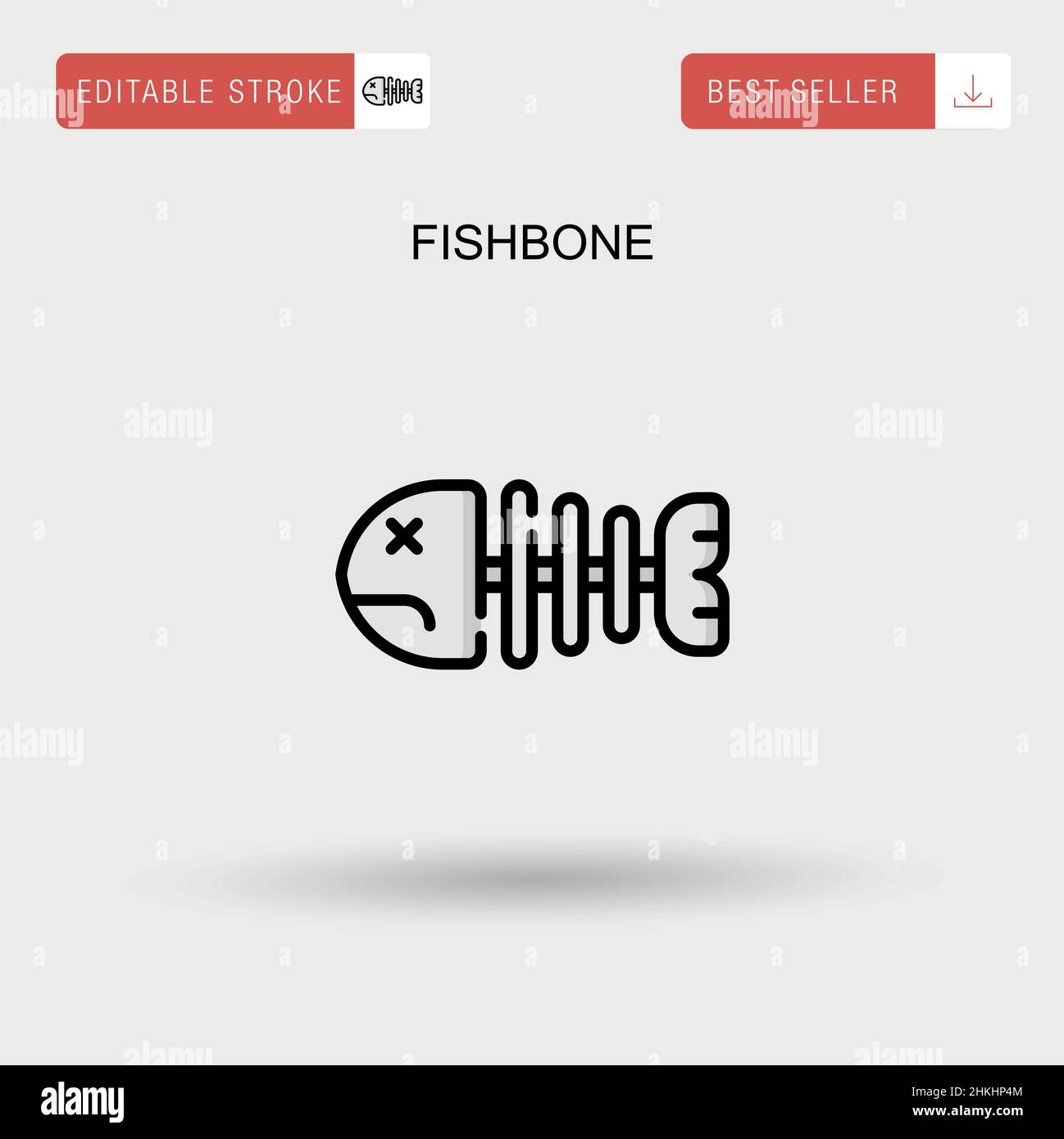 Einfaches Vektor-Symbol für Fischgräten. Stock Vektor