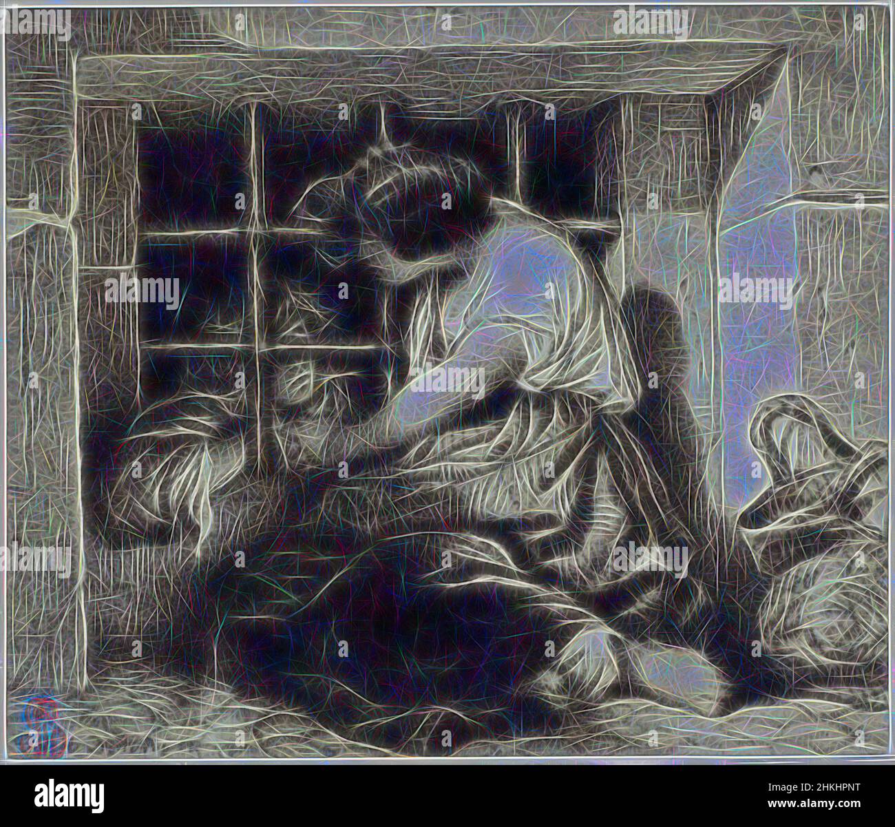 Inspiriert von einem Gefangenen von Paul Delaroche, Le prisonnier, Robert Jefferson Bingham, Zeichner: Paul Delaroche, Paris, c. 1853 - in oder vor 1858, Papier, Albumendruck, Gravur, Höhe 77 mm × Breite 90 mmhöhe 142 mm × Breite 147 mm, neu erfunden von Artotop. Klassische Kunst neu erfunden mit einem modernen Twist. Design von warmen fröhlichen Leuchten der Helligkeit und Lichtstrahl Strahlkraft. Fotografie inspiriert von Surrealismus und Futurismus, umarmt dynamische Energie der modernen Technologie, Bewegung, Geschwindigkeit und Kultur zu revolutionieren Stockfoto