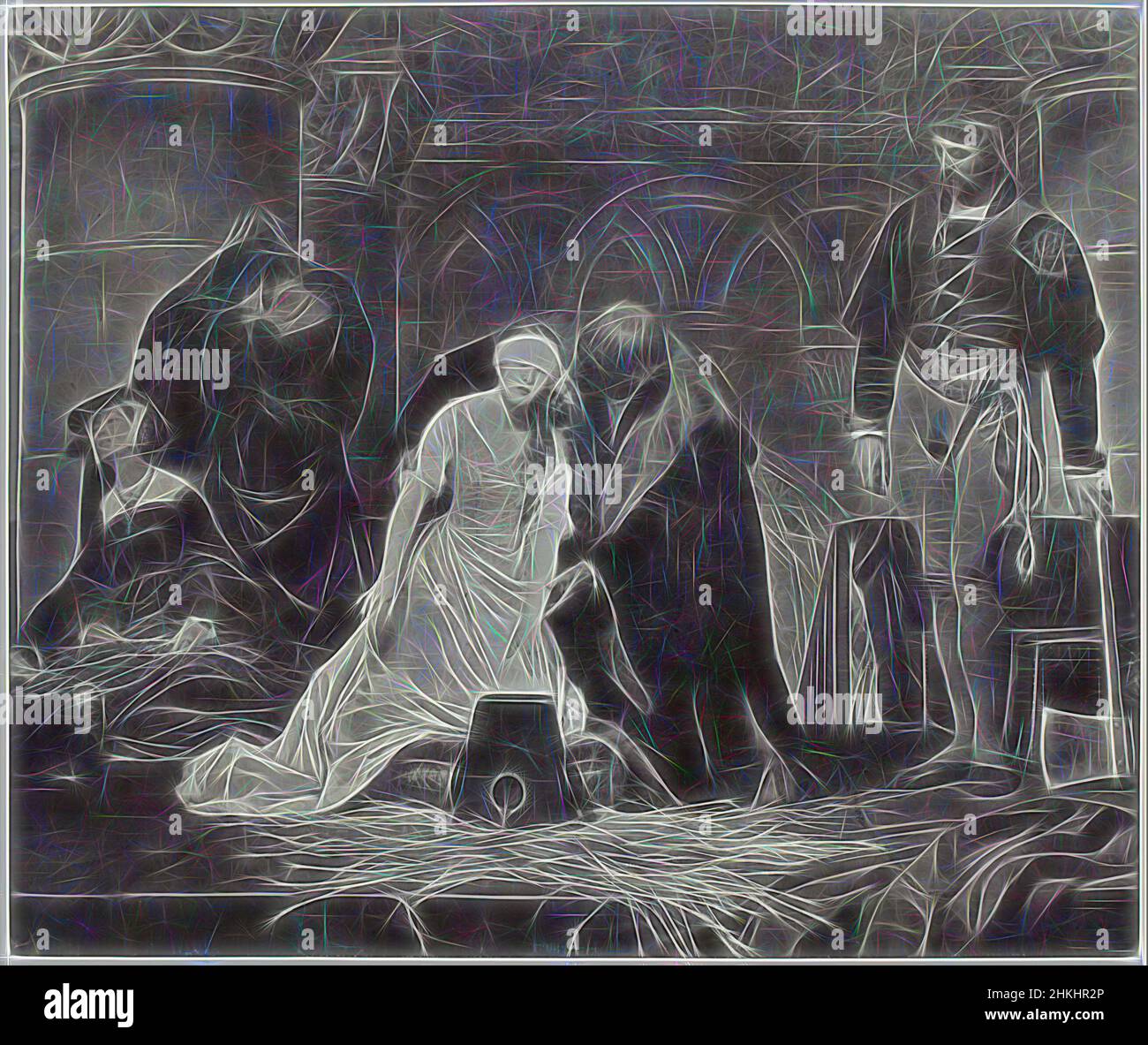 Inspiriert von der Hinrichtung von Jane Grey durch Paul Delaroche, Jane Grey, Robert Jefferson Bingham, nach: Paul Delaroche, Paris, c. 1853 - in oder vor 1858, Papier, Albumendruck, Gravur, Höhe 172 mm × Breite 205 mmhöhe 249 mm × Breite 280 mm, neu erfunden von Artotop. Klassische Kunst neu erfunden mit einem modernen Twist. Design von warmen fröhlichen Leuchten der Helligkeit und Lichtstrahl Strahlkraft. Fotografie inspiriert von Surrealismus und Futurismus, umarmt dynamische Energie der modernen Technologie, Bewegung, Geschwindigkeit und Kultur zu revolutionieren Stockfoto