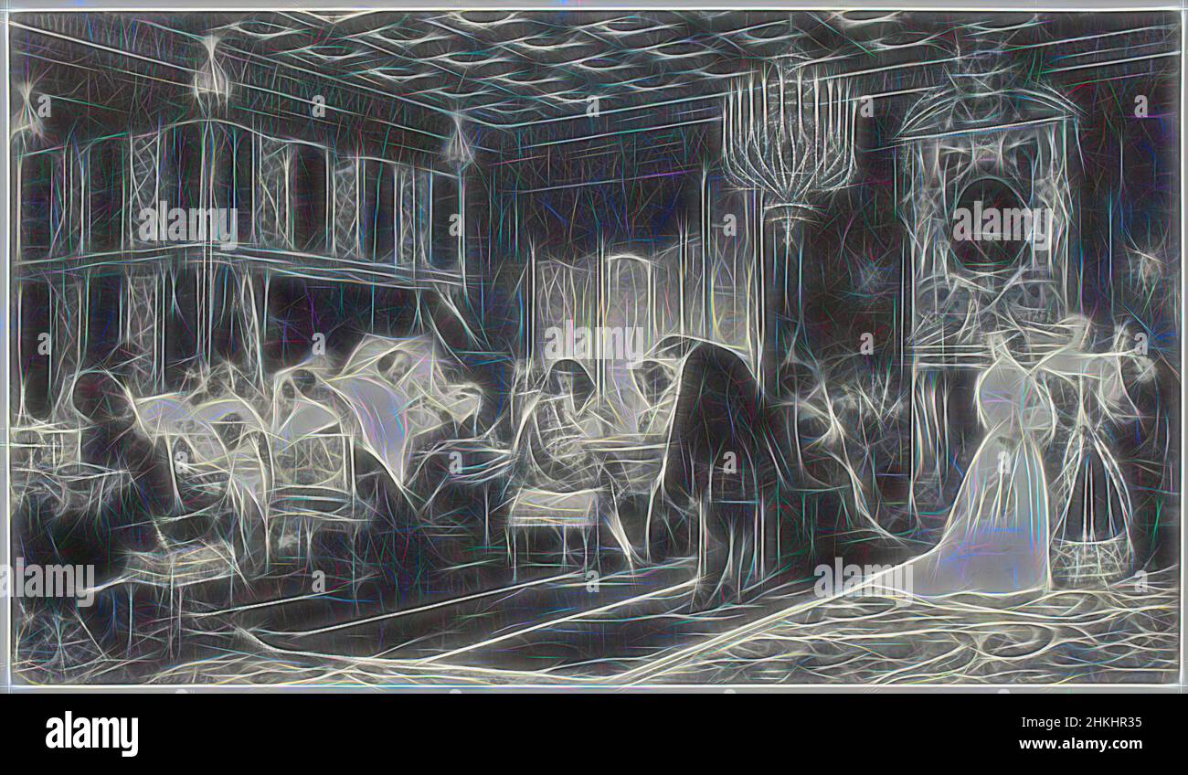 Inspiriert von Jules Mazarins Schlafzimmer von Paul Delaroche, Mazarin, Robert Jefferson Bingham, nach: Paul Delaroche, Paris, c. 1853 - in oder vor 1858, Papier, Albumendruck, Gravur, Höhe 135 mm × Breite 236 mmhöhe 224 mm × Breite 295 mm, neu erfunden von Artotop. Klassische Kunst neu erfunden mit einem modernen Twist. Design von warmen fröhlichen Leuchten der Helligkeit und Lichtstrahl Strahlkraft. Fotografie inspiriert von Surrealismus und Futurismus, umarmt dynamische Energie der modernen Technologie, Bewegung, Geschwindigkeit und Kultur zu revolutionieren Stockfoto