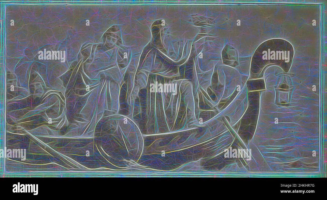 Inspiriert von , Darstellung von Aeneas und Ascanius auf der Flucht mit dem Boot aus Troja, Szene aus Virgilius' Aeneid, nach:, c. 1853 - in oder vor 1858, Papier, Albumendruck, Höhe 31 mm × Breite 60 mm, neu erfunden von Artotop. Klassische Kunst neu erfunden mit einem modernen Twist. Design von warmen fröhlichen Leuchten der Helligkeit und Lichtstrahl Strahlkraft. Fotografie inspiriert von Surrealismus und Futurismus, umarmt dynamische Energie der modernen Technologie, Bewegung, Geschwindigkeit und Kultur zu revolutionieren Stockfoto