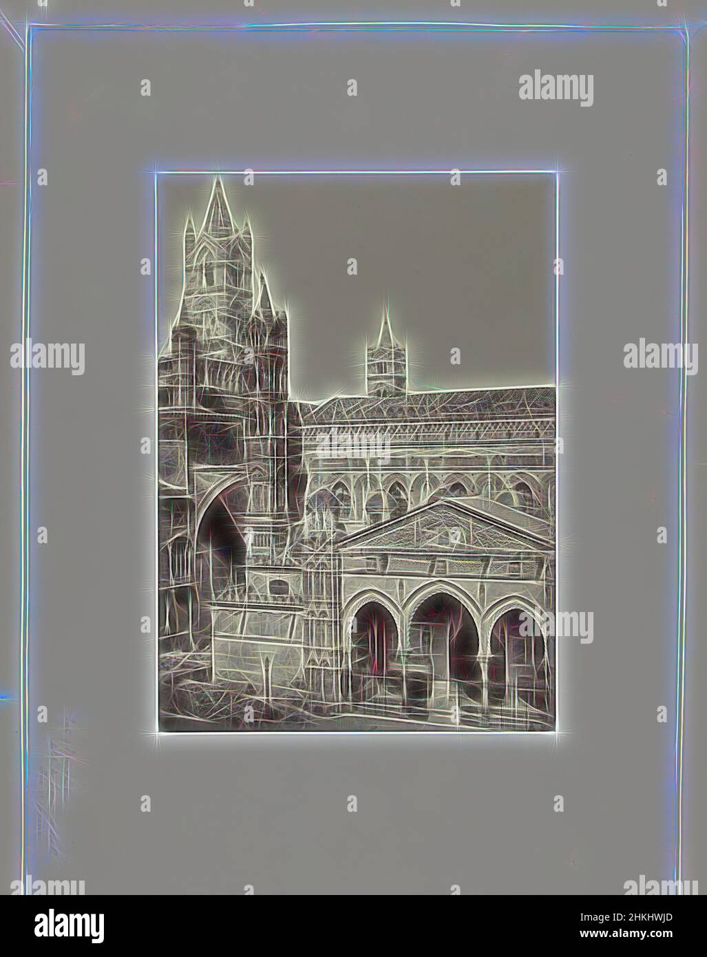 Inspiriert von Stadtblick mit Kirche, möglicherweise in Italien, Paul Berthier, c. 1850 - c. 1870, Albumendruck, Höhe 385 mm × Breite 274 mm, neu gestaltet von Artotop. Klassische Kunst neu erfunden mit einem modernen Twist. Design von warmen fröhlichen Leuchten der Helligkeit und Lichtstrahl Strahlkraft. Fotografie inspiriert von Surrealismus und Futurismus, umarmt dynamische Energie der modernen Technologie, Bewegung, Geschwindigkeit und Kultur zu revolutionieren Stockfoto