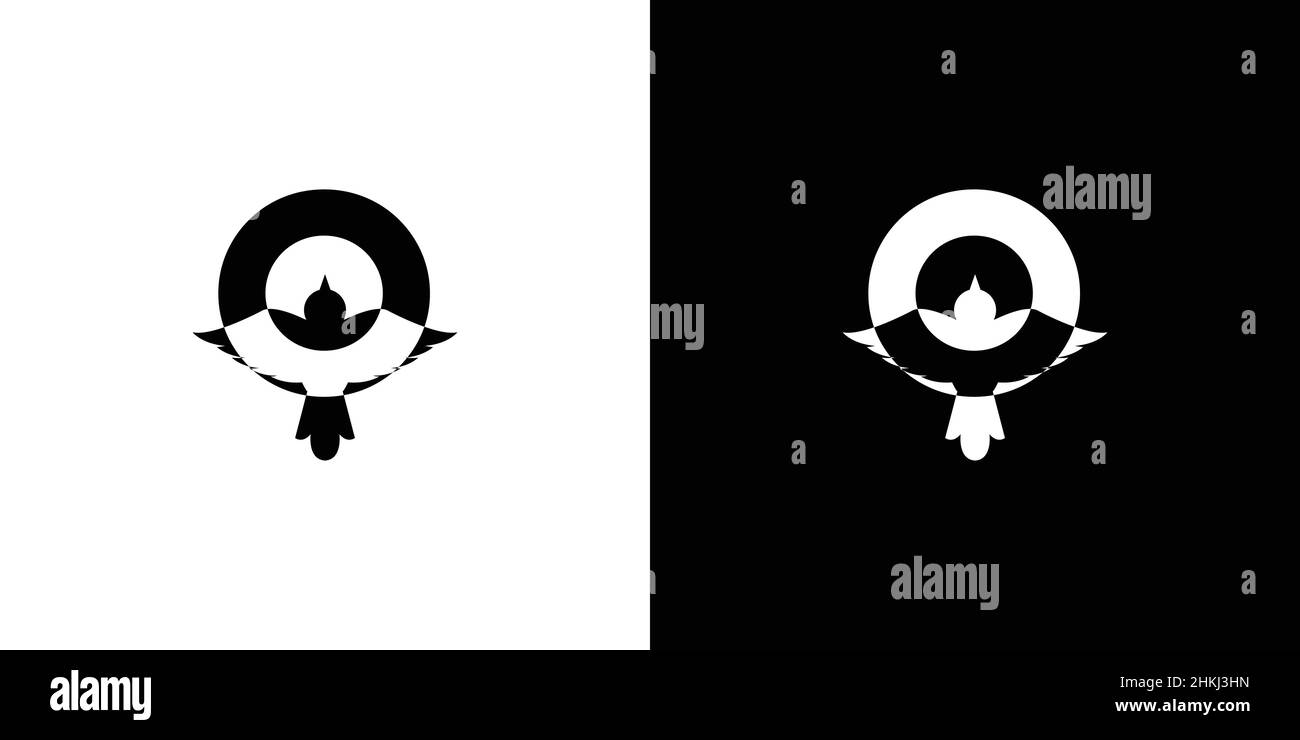 Einfaches und attraktives O-Initial-Vogel-Logo-Design Stock Vektor