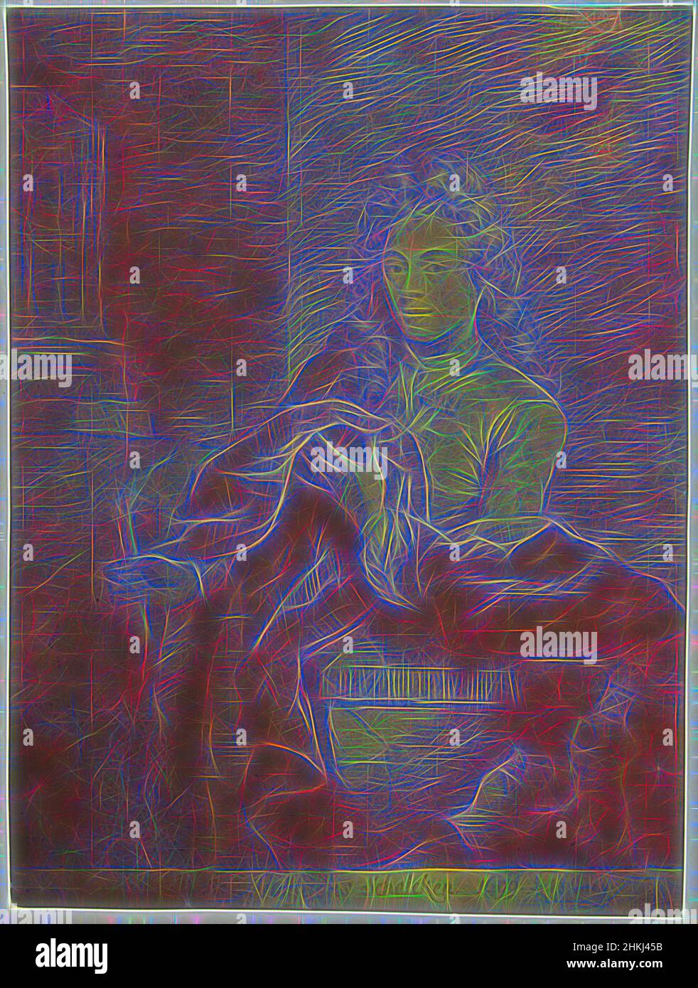 Inspiriert von Portrait of Godfrey Schalcken, Zeichner: Jacob Houbraken, 1708 - 1780, Papier, Kreide, Höhe 320 mm × Breite 238 mm, neu gestaltet von Artotop. Klassische Kunst neu erfunden mit einem modernen Twist. Design von warmen fröhlichen Leuchten der Helligkeit und Lichtstrahl Strahlkraft. Fotografie inspiriert von Surrealismus und Futurismus, umarmt dynamische Energie der modernen Technologie, Bewegung, Geschwindigkeit und Kultur zu revolutionieren Stockfoto