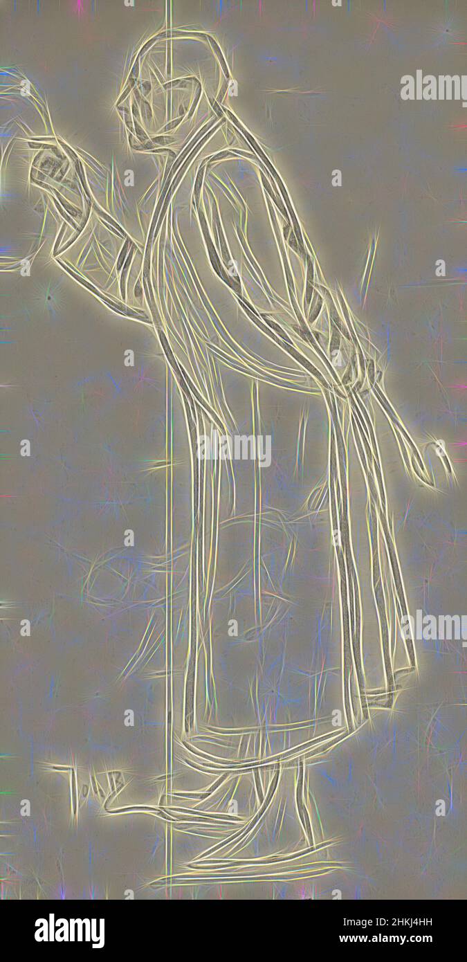 Inspiriert von stehendem Mann im Morgenmantel, nach links gewandt, möglicherweise ein Entwurf für einen Druck., Zeichner: Johan Braakensiek, 1868 - 1940, Papier, Bleistift, Höhe 280 mm × Breite 145 mm, neu gestaltet von Artotop. Klassische Kunst neu erfunden mit einem modernen Twist. Design von warmen fröhlichen Leuchten der Helligkeit und Lichtstrahl Strahlkraft. Fotografie inspiriert von Surrealismus und Futurismus, umarmt dynamische Energie der modernen Technologie, Bewegung, Geschwindigkeit und Kultur zu revolutionieren Stockfoto