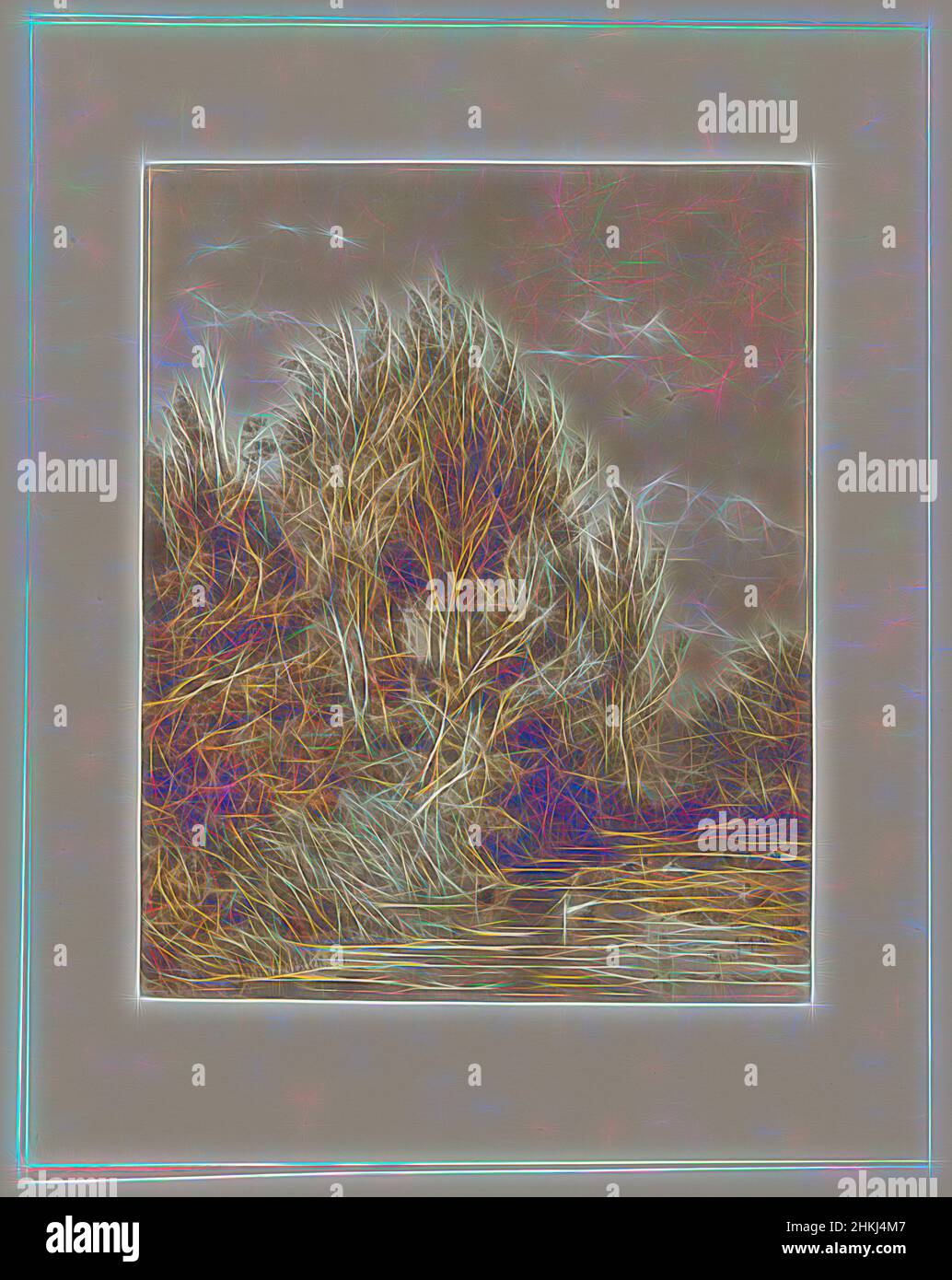 Inspiriert von Landschaft mit Wasser mit Enten, Zeichner: Jan Willem van Borselen, 1861, Papier, Bleistift, Pinsel, Höhe 293 mm × Breite 235 mm, neu gestaltet von Artotop. Klassische Kunst neu erfunden mit einem modernen Twist. Design von warmen fröhlichen Leuchten der Helligkeit und Lichtstrahl Strahlkraft. Fotografie inspiriert von Surrealismus und Futurismus, umarmt dynamische Energie der modernen Technologie, Bewegung, Geschwindigkeit und Kultur zu revolutionieren Stockfoto