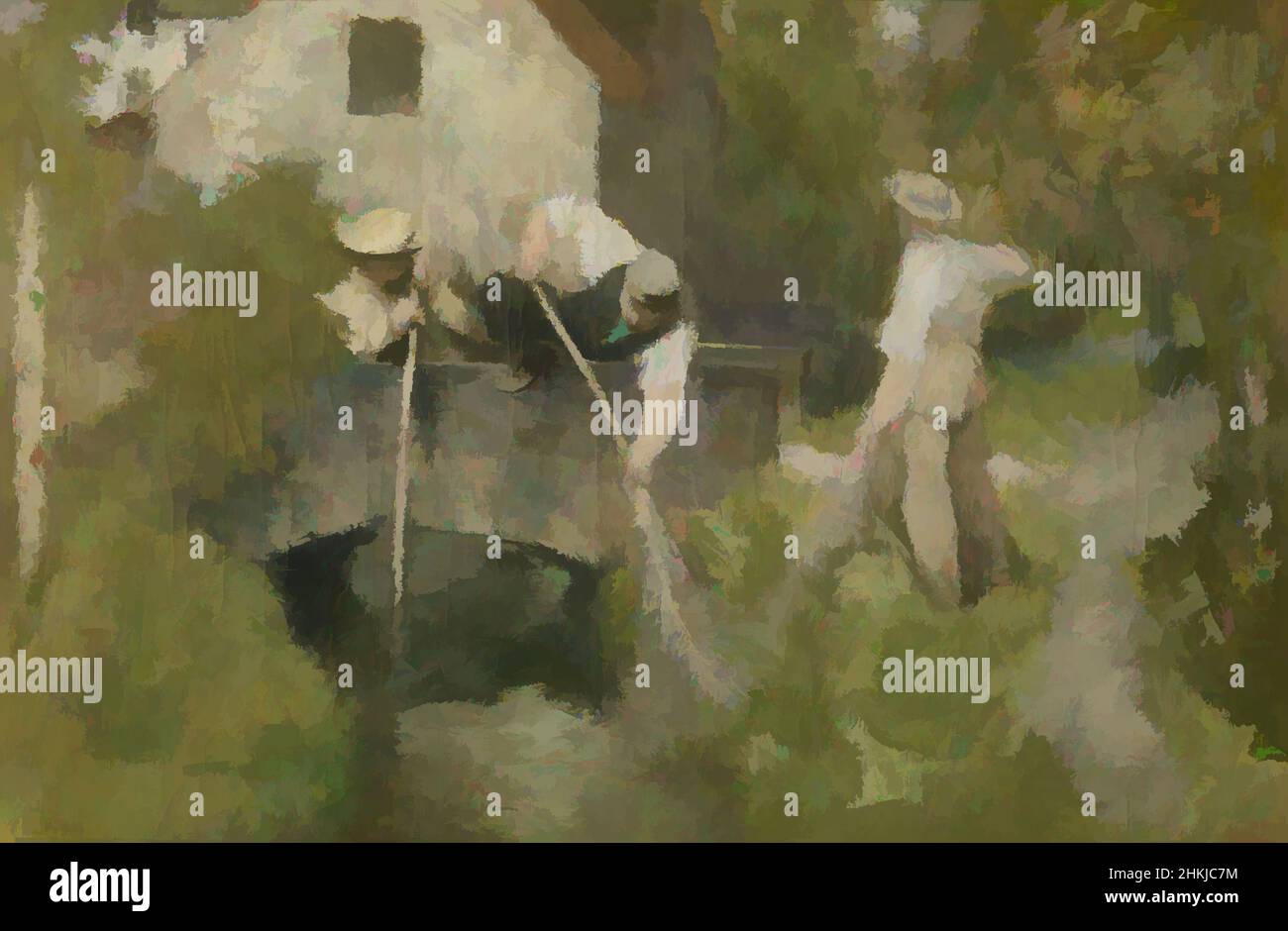 Kunst inspiriert von Baggerarbeiten in der Woluwe, Jan Stobbaerts, (1896), Malerei, Belgische Kunst, Klassische Werke, die von Artotop mit einem Hauch von Moderne modernisiert wurden. Formen, Farbe und Wert, auffällige visuelle Wirkung auf Kunst. Emotionen durch Freiheit von Kunstwerken auf zeitgemäße Weise. Eine zeitlose Botschaft, die eine wild kreative neue Richtung verfolgt. Künstler, die sich dem digitalen Medium zuwenden und die Artotop NFT erschaffen Stockfoto