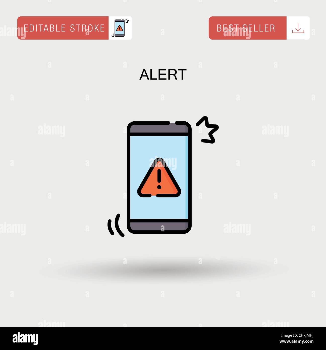 Einfaches Vektor-Symbol für Warnmeldungen. Stock Vektor