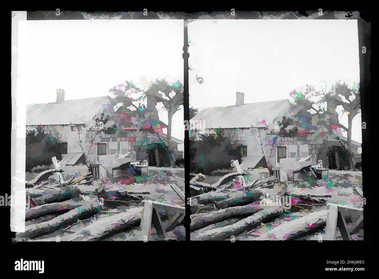 Kunst inspiriert von Farm, Looking South, Old South Country Road, östlich des Jüdischen Friedhofs, Brooklyn, Daniel Berry Austin, Amerikaner, geboren 1863, Active 1899-1909, Gelatine-Silberglas-Trockenplatte negativ, ca. 1899-1909, Kellertür, Schornstein, Historic Brooklyn, Holzeinschlag, Old Brooklyn, Old House, Classic Works modernisiert von Artotop mit einem Schuss Moderne. Formen, Farbe und Wert, auffällige visuelle Wirkung auf Kunst. Emotionen durch Freiheit von Kunstwerken auf zeitgemäße Weise. Eine zeitlose Botschaft, die eine wild kreative neue Richtung verfolgt. Künstler, die sich dem digitalen Medium zuwenden und die Artotop NFT erschaffen Stockfoto