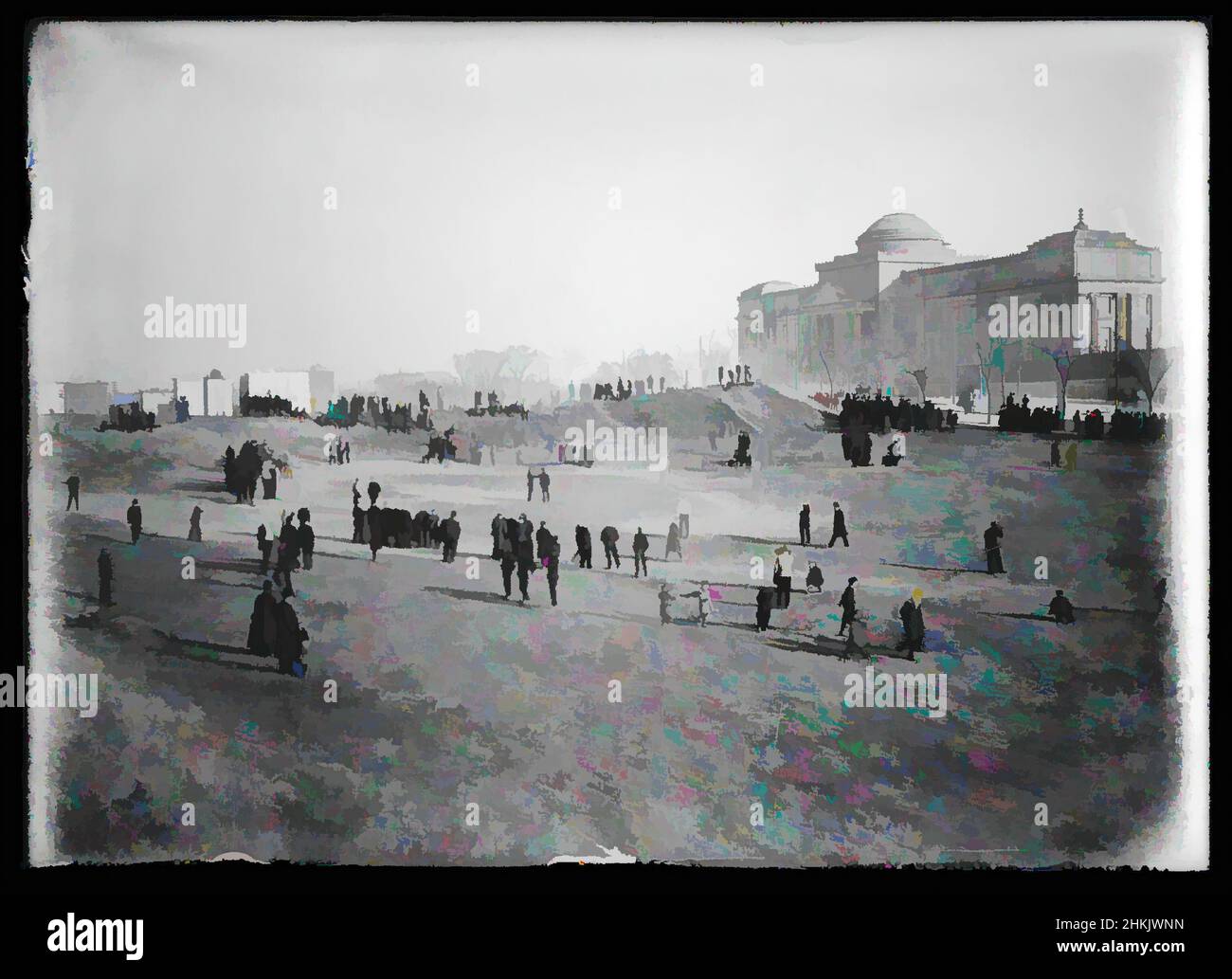 Kunst inspiriert von Blick auf den Eastern Parkway mit Blick auf das Museum, Eugene Wemlinger, Cellulose-Nitrat-negativ, ca. 1903-1910, Geschichte Brooklyns, altes Brooklyn, Klassisches Werk, das von Artotop mit einem Schuss Moderne modernisiert wurde. Formen, Farbe und Wert, auffällige visuelle Wirkung auf Kunst. Emotionen durch Freiheit von Kunstwerken auf zeitgemäße Weise. Eine zeitlose Botschaft, die eine wild kreative neue Richtung verfolgt. Künstler, die sich dem digitalen Medium zuwenden und die Artotop NFT erschaffen Stockfoto