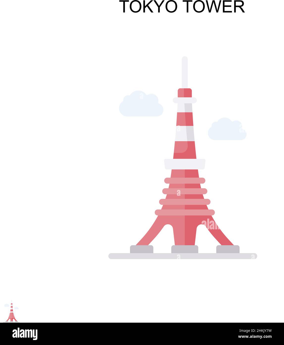 Tokyo Tower einfaches Vektor-Symbol. Illustration Symbol Design-Vorlage für Web mobile UI-Element. Stock Vektor