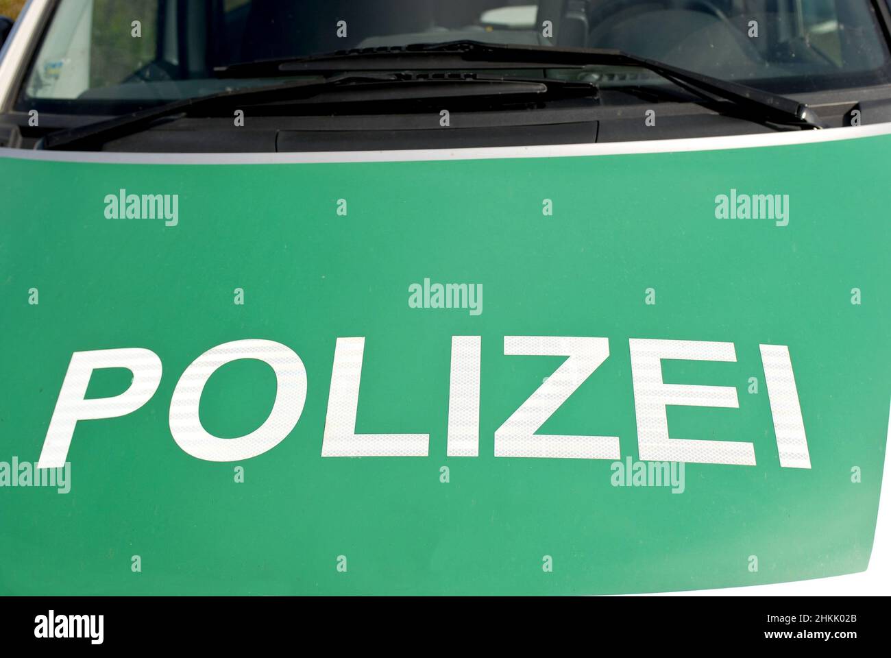 Motorhaube der Polizei, Deutschland Stockfoto