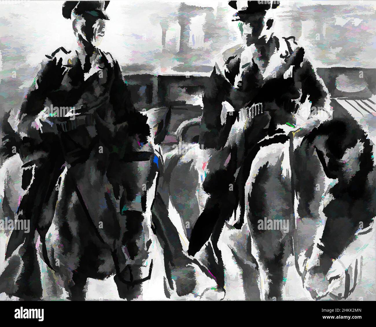 Kunst inspiriert von Redwoods, Ralph Albert Blakelock, Amerikaner, 1847-1919, Stift und Tinte über Graphit auf Papier befestigt, um Papier zu unterstützen, ca. 1869-1871, Blatt, unregelmäßig: 11 7/16 x 9 3/8 Zoll, 29,1 x 23,8 cm, Klassisches Werk, modernisiert von Artotop mit einem Schuss Moderne. Formen, Farbe und Wert, auffällige visuelle Wirkung auf Kunst. Emotionen durch Freiheit von Kunstwerken auf zeitgemäße Weise. Eine zeitlose Botschaft, die eine wild kreative neue Richtung verfolgt. Künstler, die sich dem digitalen Medium zuwenden und die Artotop NFT erschaffen Stockfoto