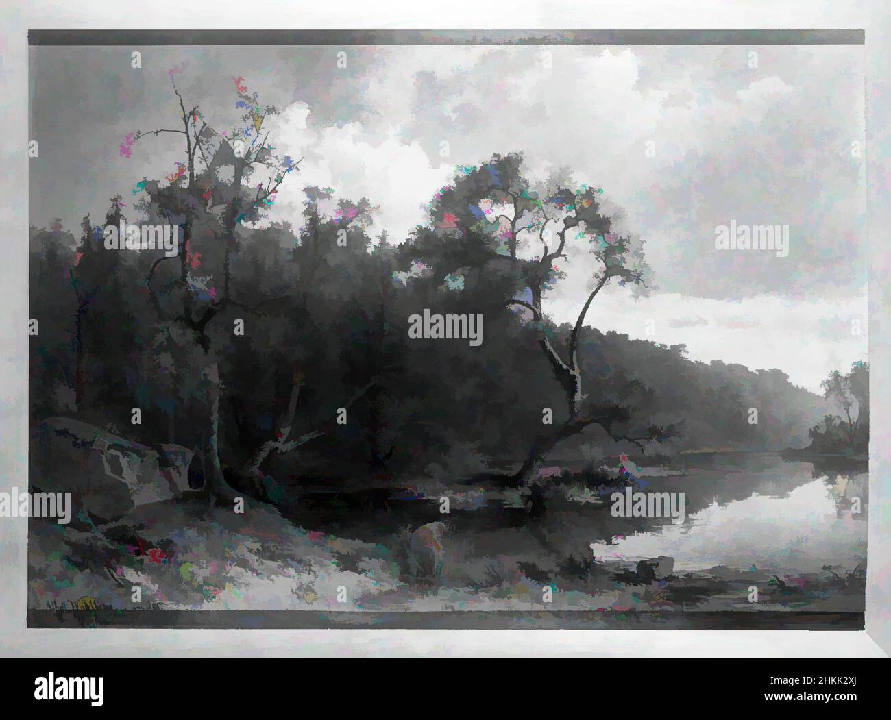 Kunst inspiriert von Landschaft, Alfred Wahlberg, Schwedisch, 1834-1906, Öl auf Leinwand, Frankreich, 1867, 41 1/4 x 56 1/2 Zoll, 104,8 x 143,5 cm, Classic Works modernisiert von Artotop mit einem Schuss Moderne. Formen, Farbe und Wert, auffällige visuelle Wirkung auf Kunst. Emotionen durch Freiheit von Kunstwerken auf zeitgemäße Weise. Eine zeitlose Botschaft, die eine wild kreative neue Richtung verfolgt. Künstler, die sich dem digitalen Medium zuwenden und die Artotop NFT erschaffen Stockfoto