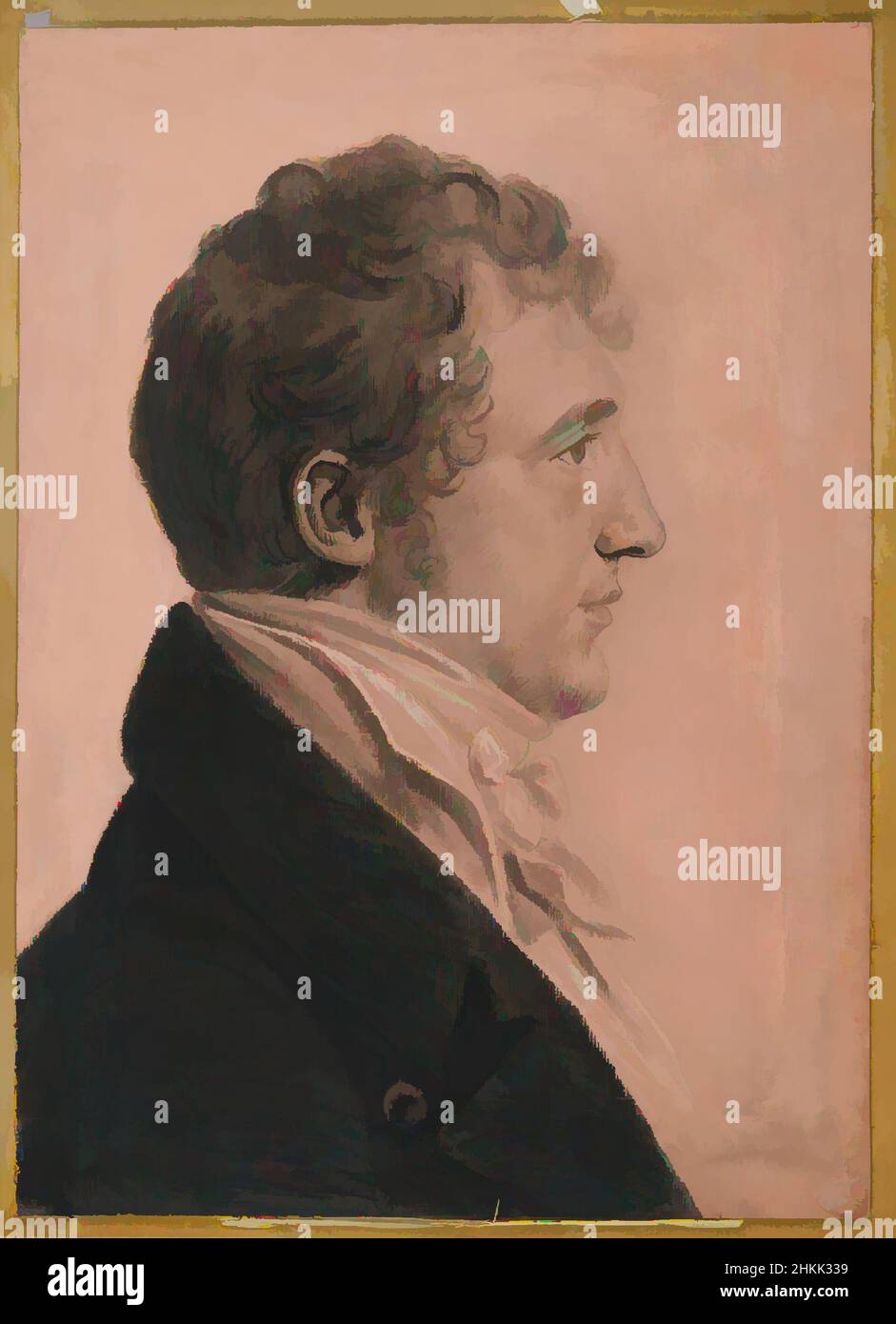 Kunst inspiriert von James Alexander Fulton vom Mount Erin, Charles Balthazar Julien Févret de Saint-Mémin, Französisch, 1770-1852, aktiv USA, 1793-1814, Schwarze Buntstifte, Pastell, Kohle und weiße Kreide auf Papier, das mit rosa opaken Aquarellen und Pastellfarben überzogen ist und auf Holzfaserplatten montiert ist, Ca, Classic Works, das von Artotop mit einem Schuss Moderne modernisiert wurde. Formen, Farbe und Wert, auffällige visuelle Wirkung auf Kunst. Emotionen durch Freiheit von Kunstwerken auf zeitgemäße Weise. Eine zeitlose Botschaft, die eine wild kreative neue Richtung verfolgt. Künstler, die sich dem digitalen Medium zuwenden und die Artotop NFT erschaffen Stockfoto