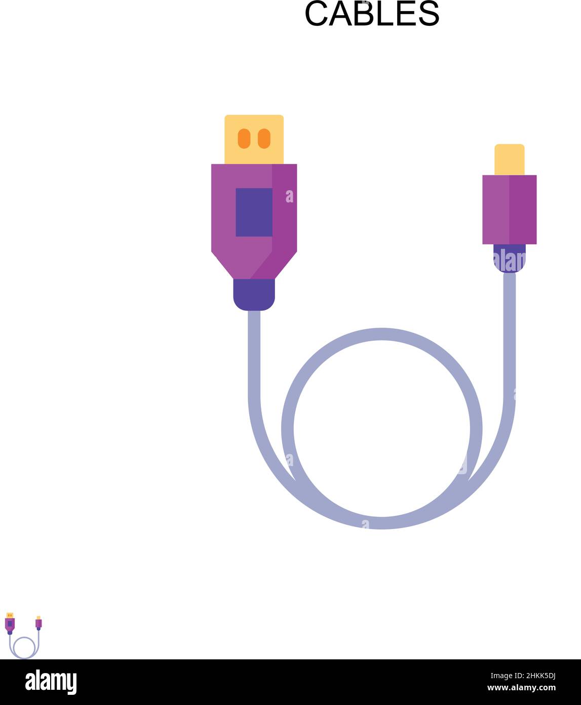 Einfaches Vektor-Symbol für Kabel. Illustration Symbol Design-Vorlage für Web mobile UI-Element. Stock Vektor