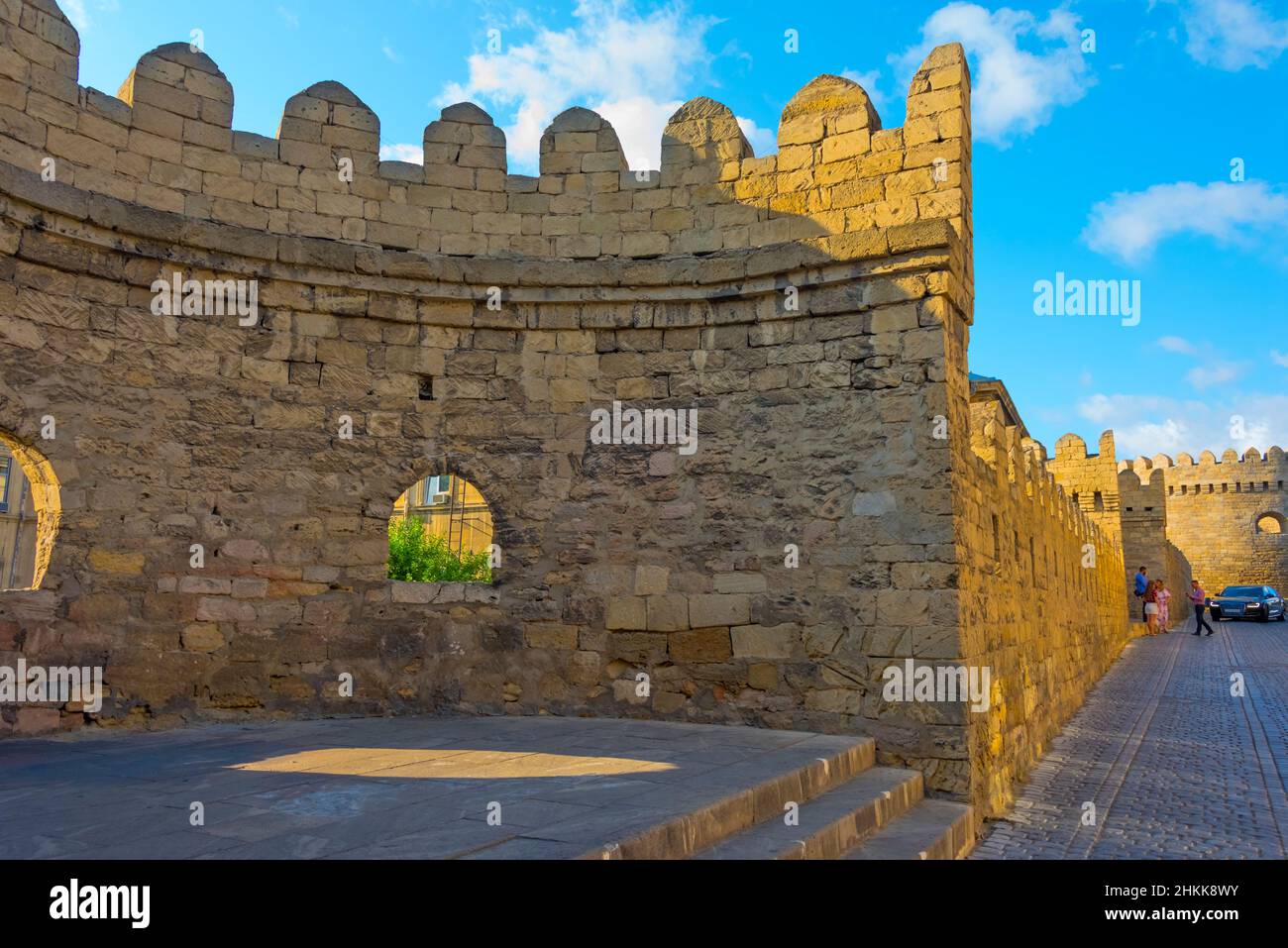 Ummauerte Stadt Baku in der Altstadt, UNESCO-Weltkulturerbe, Baku, Aserbaidschan Stockfoto