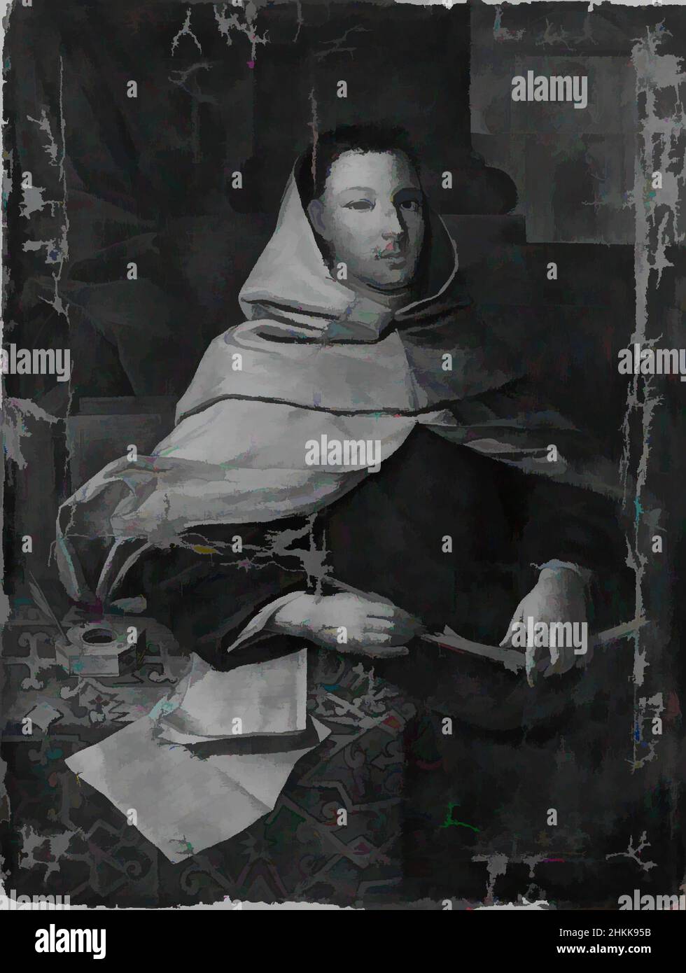 Kunst inspiriert von Porträt eines Predigershelden, Französisch Schule, Öl auf Leinwand, Frankreich, 18th Jahrhundert, 50 1/2 x 28 1/2 Zoll, 128,3 x 72,4 cm, French Painting, Tusche, Portrait, Federkiel, Klassische Werke, die von Artotop mit einem Hauch von Moderne modernisiert wurden. Formen, Farbe und Wert, auffällige visuelle Wirkung auf Kunst. Emotionen durch Freiheit von Kunstwerken auf zeitgemäße Weise. Eine zeitlose Botschaft, die eine wild kreative neue Richtung verfolgt. Künstler, die sich dem digitalen Medium zuwenden und die Artotop NFT erschaffen Stockfoto