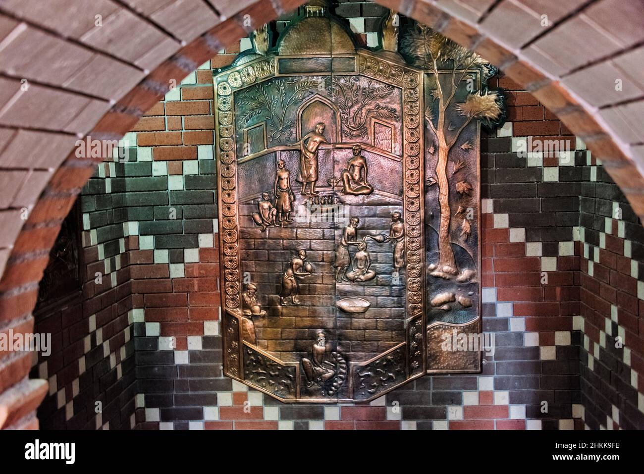 Inside Oriental Bath House (XVII century, also called Bath house of Ismayil Khan) in the square of Dede-Gorqud, now a teahouse, Nakhchivan, Nakhchivan Stockfoto